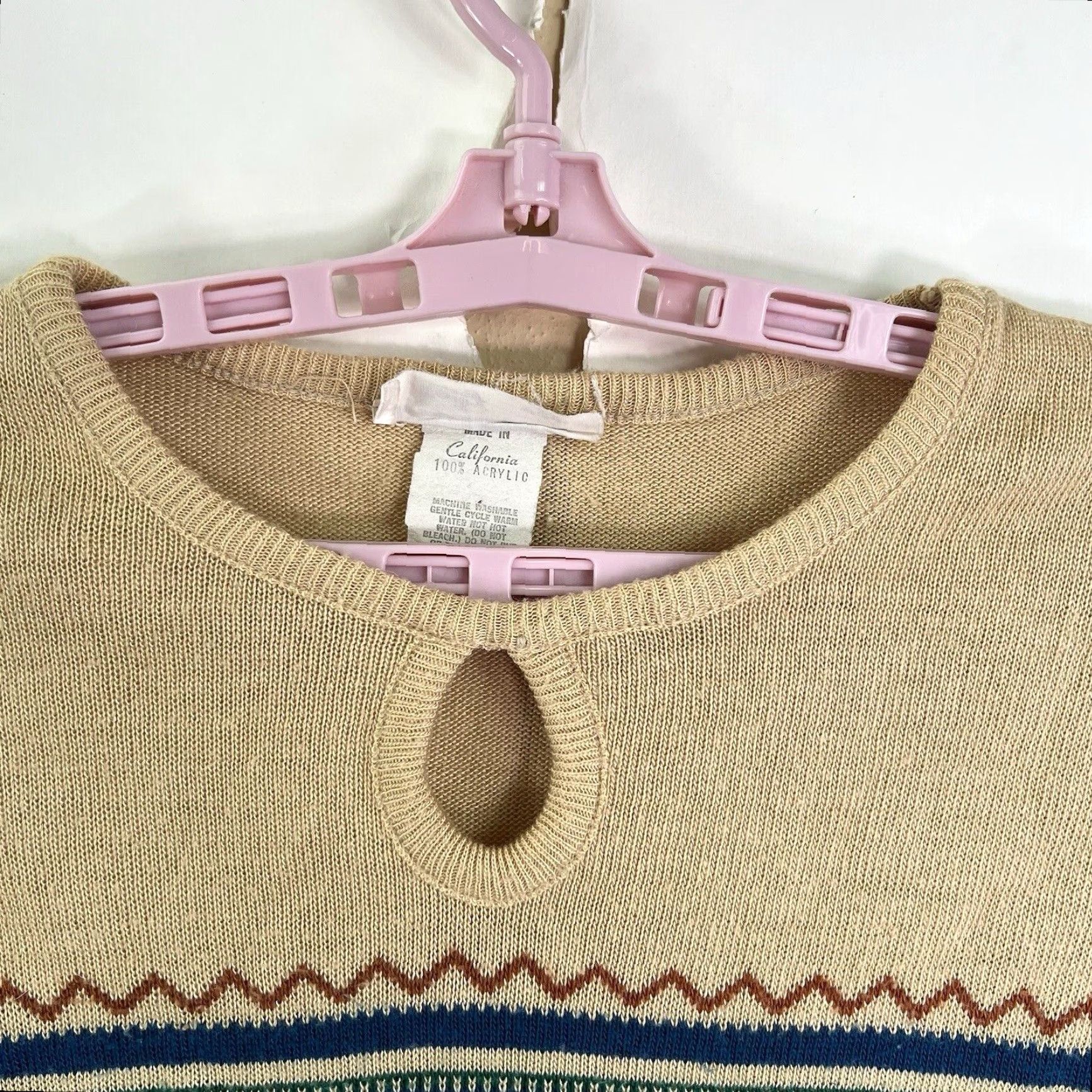 Vintage VINTAGE Key Boho Sweater Women's Size S Fair Isle Knitted Red Fall Winter 80s Size S / US 4 / IT 40 - 3 Thumbnail