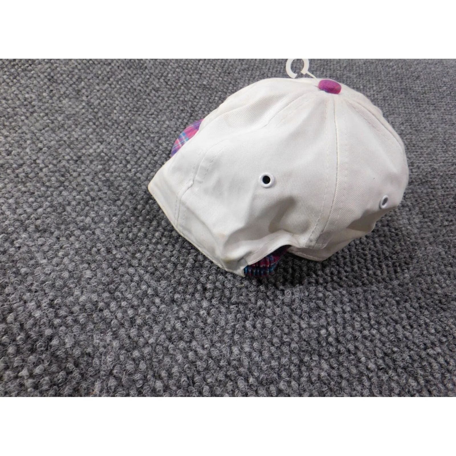 Vintage Looney Tunes Hat One Size White Vintage Plaid Cotton Polyester Adjustable Baseball Cap Women Size ONE SIZE - 4 Thumbnail