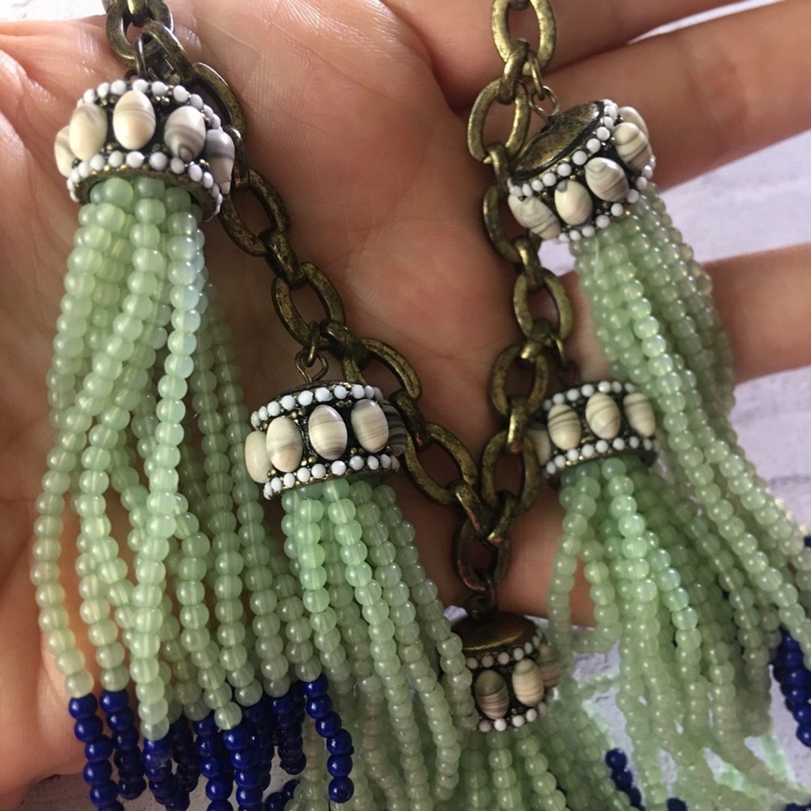 Other Vintage BaubleBar Tassel Seed Bead Statement Necklace Size ONE SIZE - 6 Thumbnail