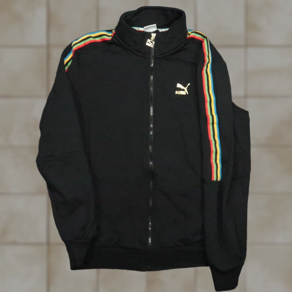 Puma Puma Jacket Mens Medium Black TFS Unity Full Zip Pockets Track Rainbow Jacket Size US M / EU 48-50 / 2 - 1 Thumbnail