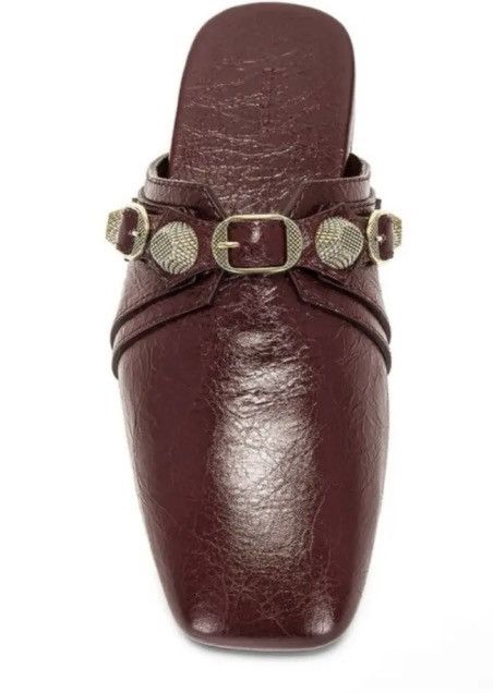 Balenciaga Balenciaga Burgundy Leather Mules Size US 9 / IT 39 - 3 Thumbnail