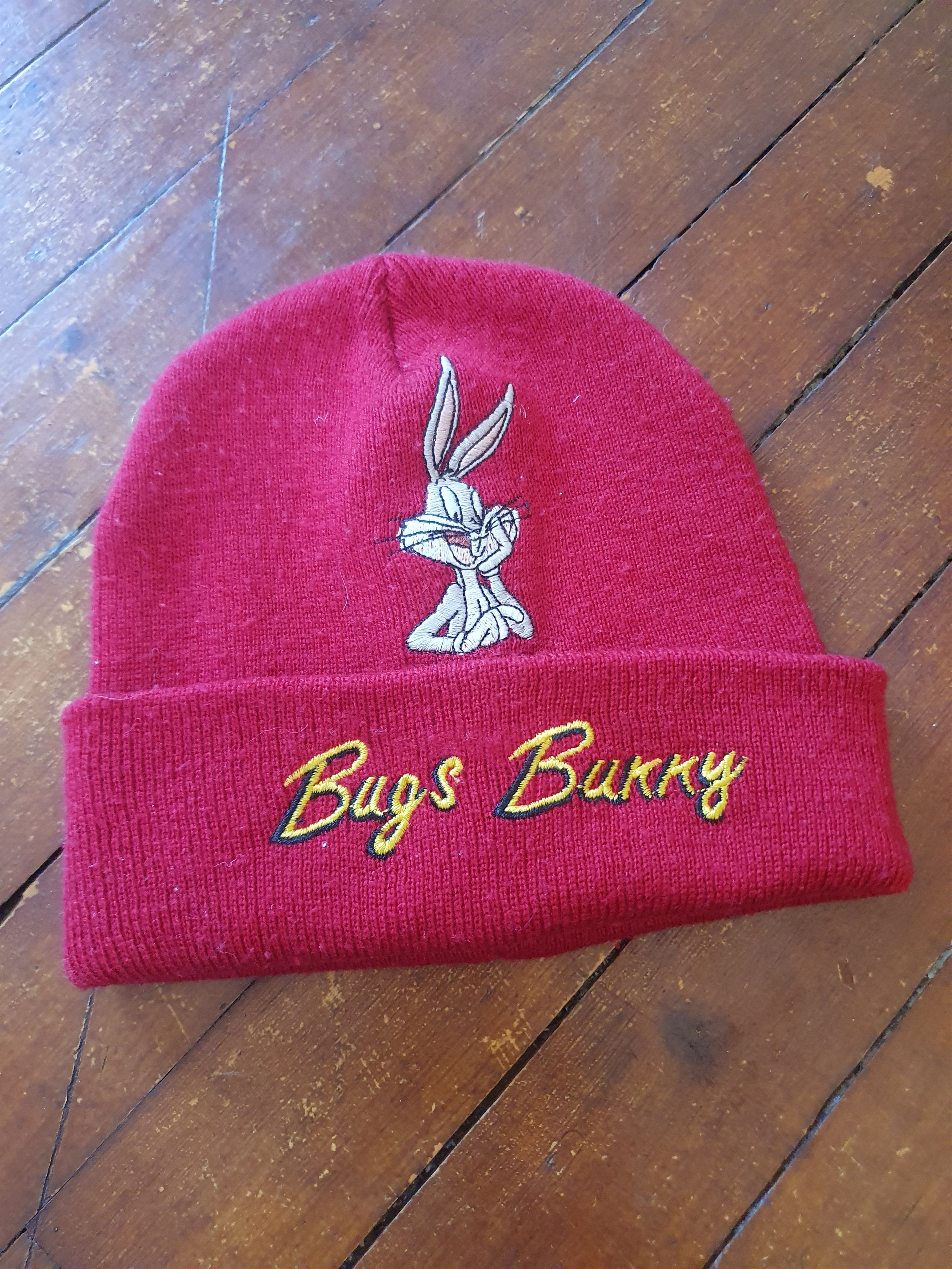 Vintage × Warner Bros Looney Tunes Bugs Bunny Warner Bros Vtg 1997 Beanie Hat Size ONE SIZE - 1 Thumbnail