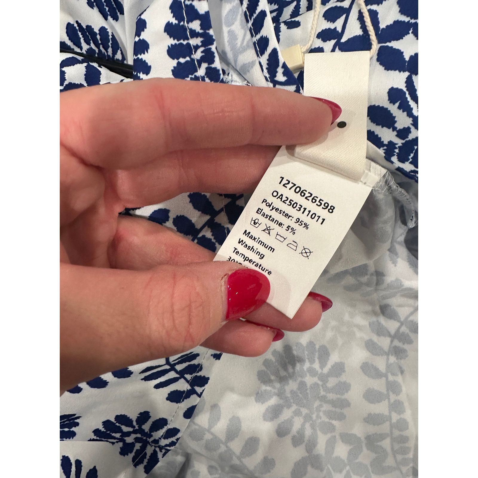 Other Blue White Strapless Floral Collarless Mini Woven Dress Size M / US 6-8 / IT 42-44 - 8 Thumbnail