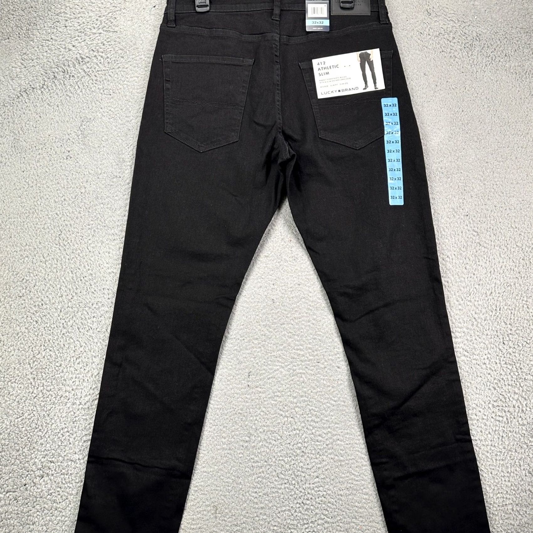 Lucky Brand Lucky Brand 412 Mens Slim Jeans 32X32 Black Denim 2 Way Stretch NEW Size US 32 / EU 48 - 3 Thumbnail
