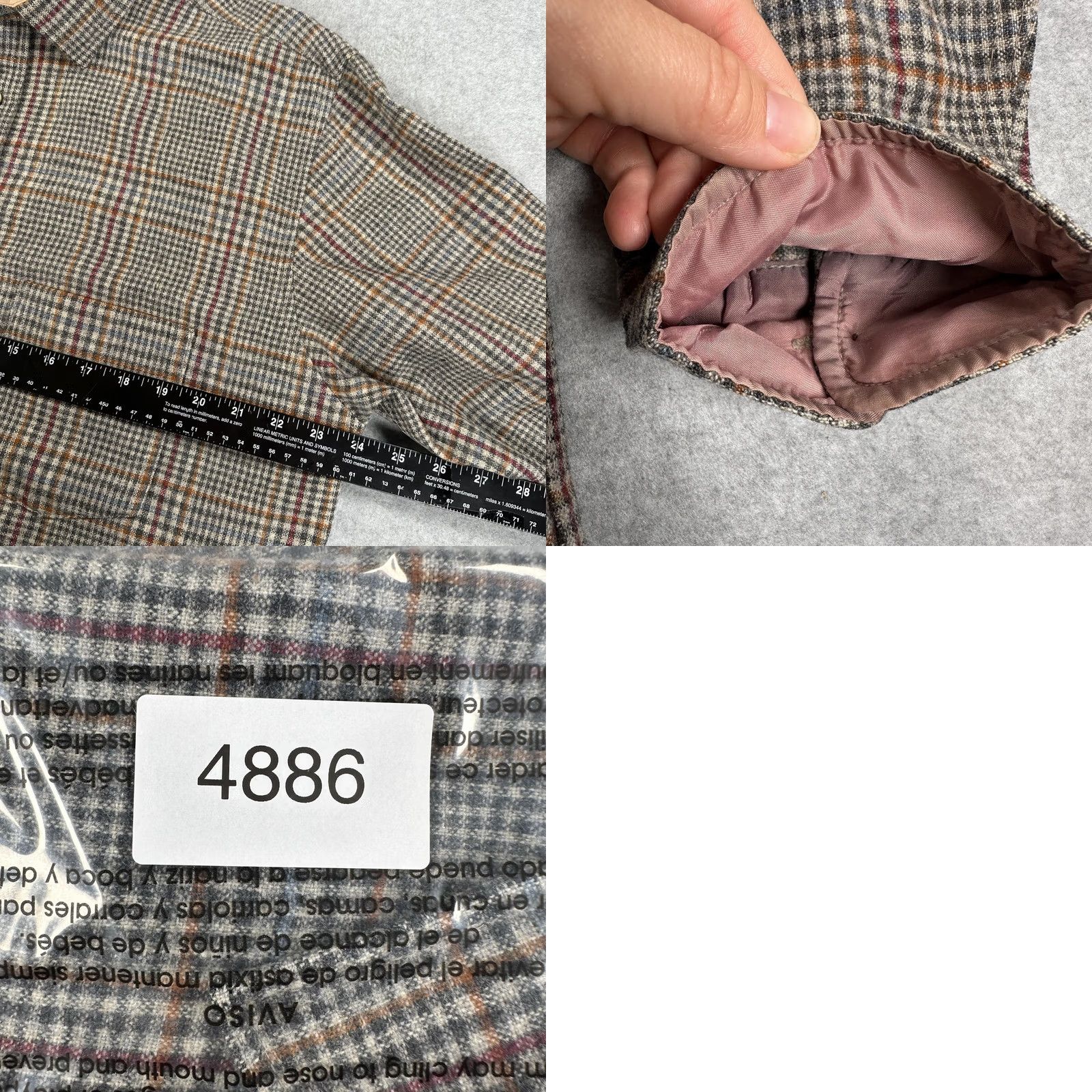 Vintage Christopher Hayes Shirt Mens L Gray Plaid Wool Lined Button Front Casual Size US L / EU 52-54 / 3 - 8 Thumbnail