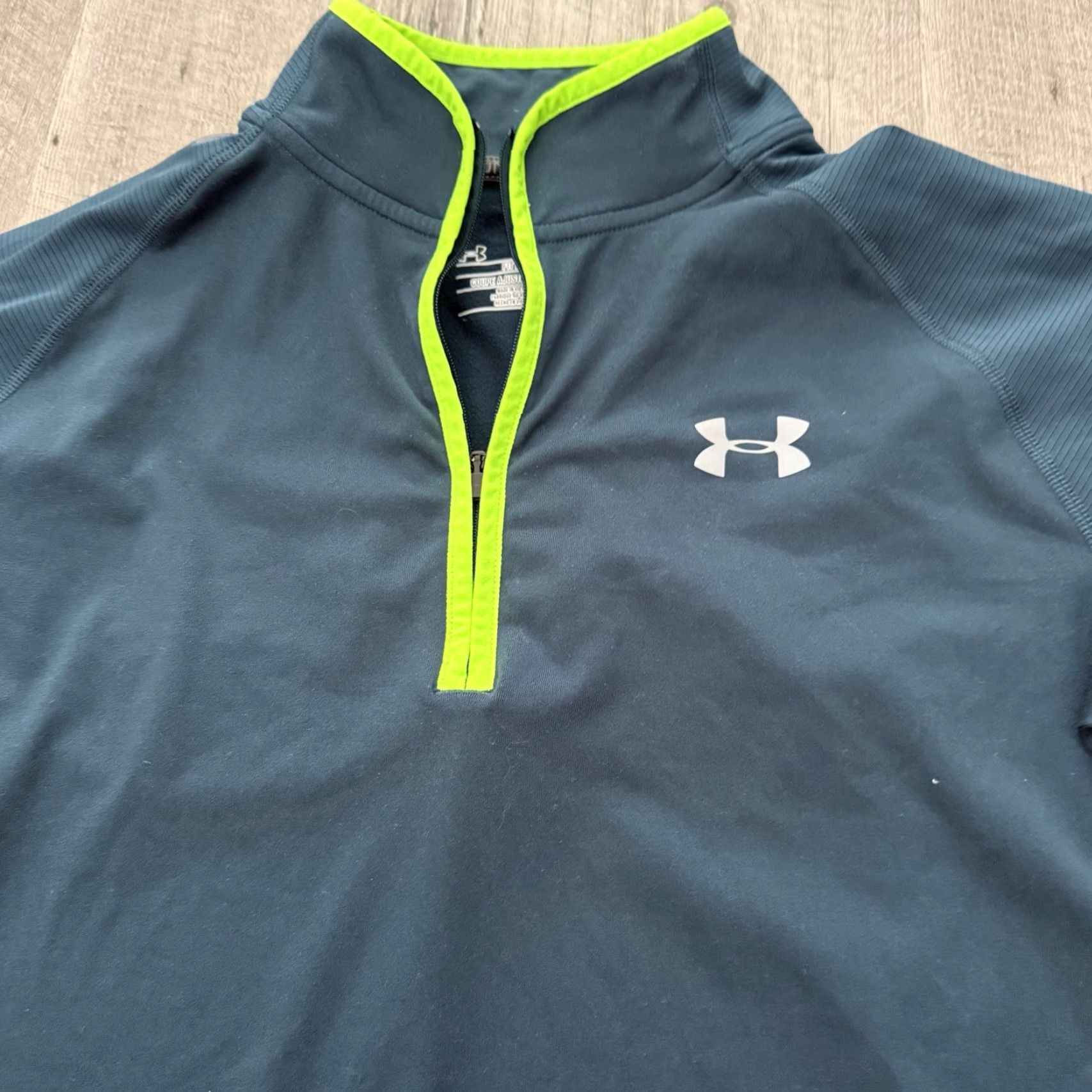 Under Armour Under Armour Shirt Mens Medium 1/4 Zip Pullover Green Fitted Lightweight Performance All Seasons Activewear Sports Size US M / EU 48-50 / 2 - 8 Thumbnail