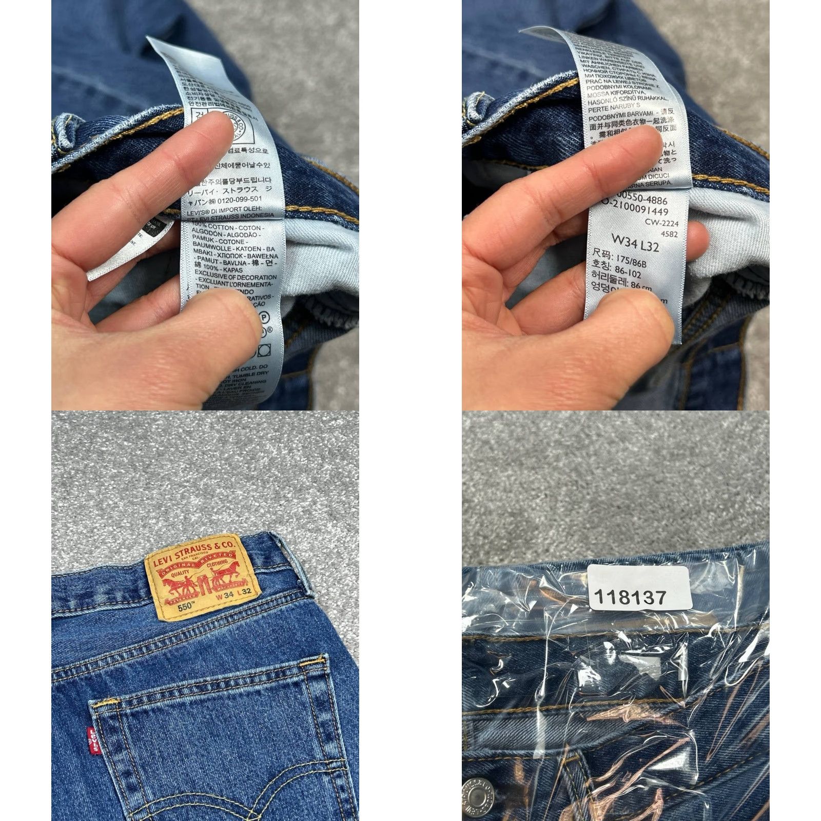 Levi's Levi's 550 Jeans Men 34 Blue Denim Cotton Relaxed Mid Rise Straight Leg 31x31 Size US 34 / EU 50 - 8 Thumbnail