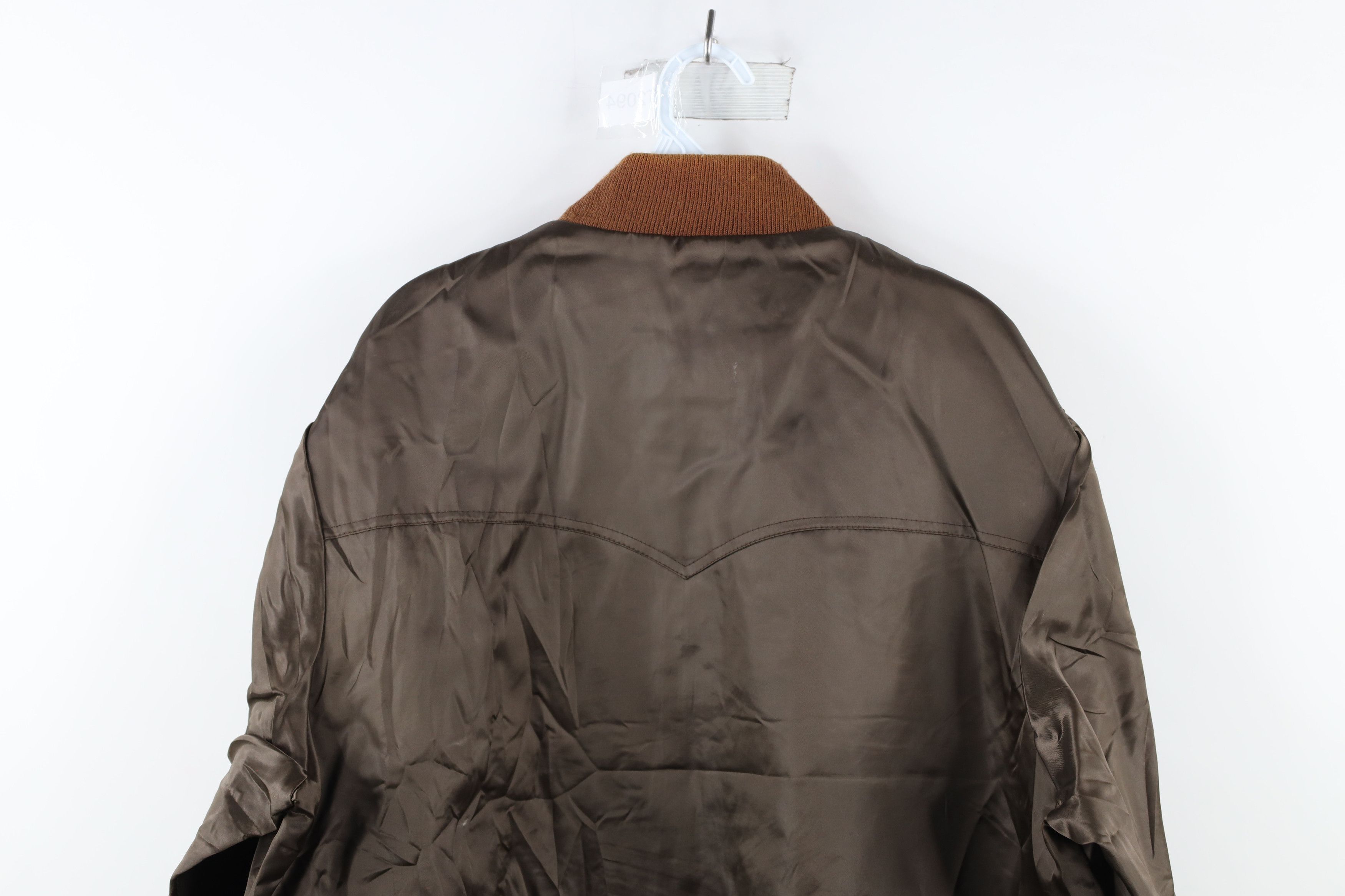 Vintage Vintage 80s Walls Blank Satin Bomber Jacket Brown USA Size US XXL / EU 58 / 5 - 13 Thumbnail