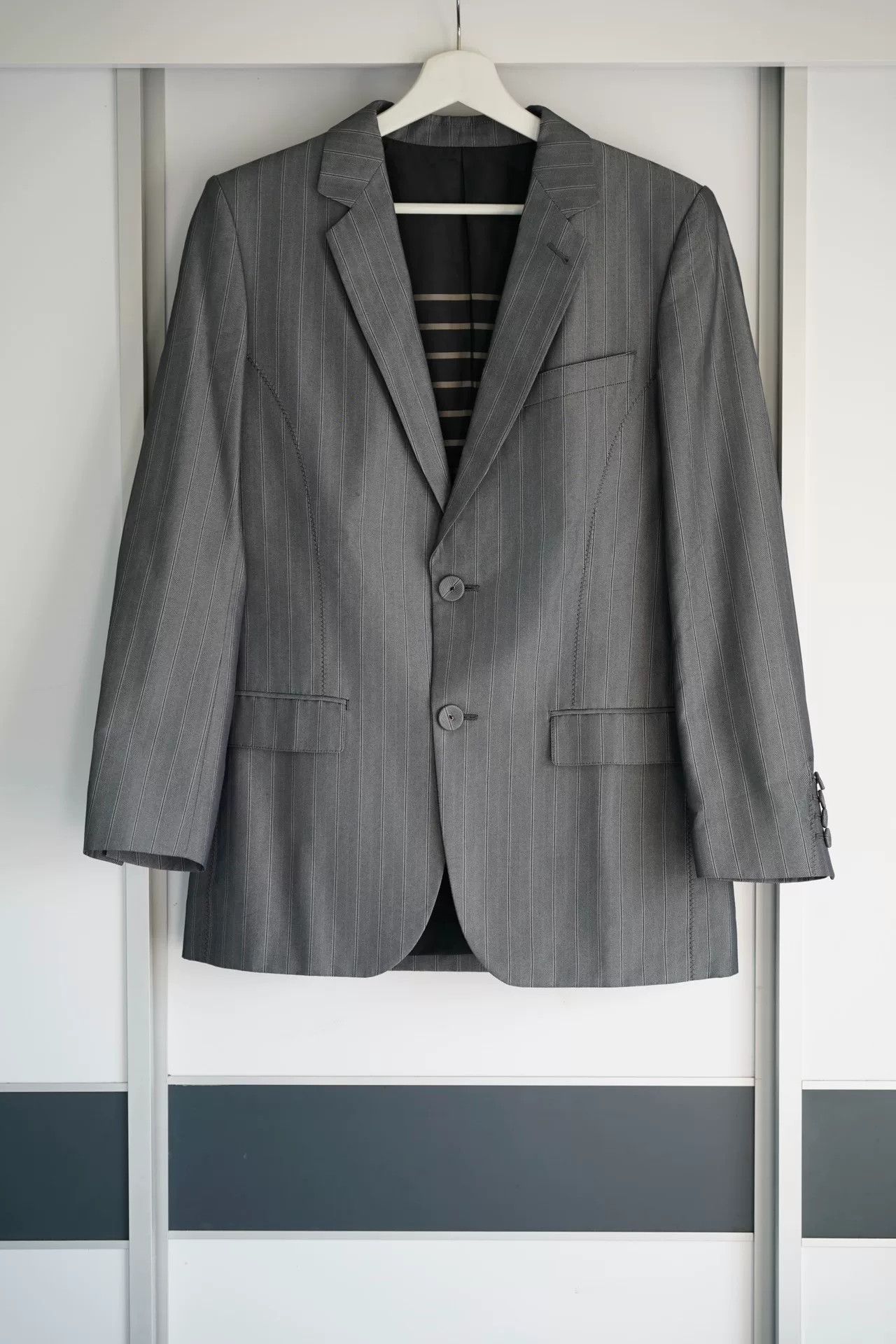 Jean Paul Gaultier gray striped suit by Jean Paul Gaultier Size US L / EU 52-54 / 3 - 1 Thumbnail