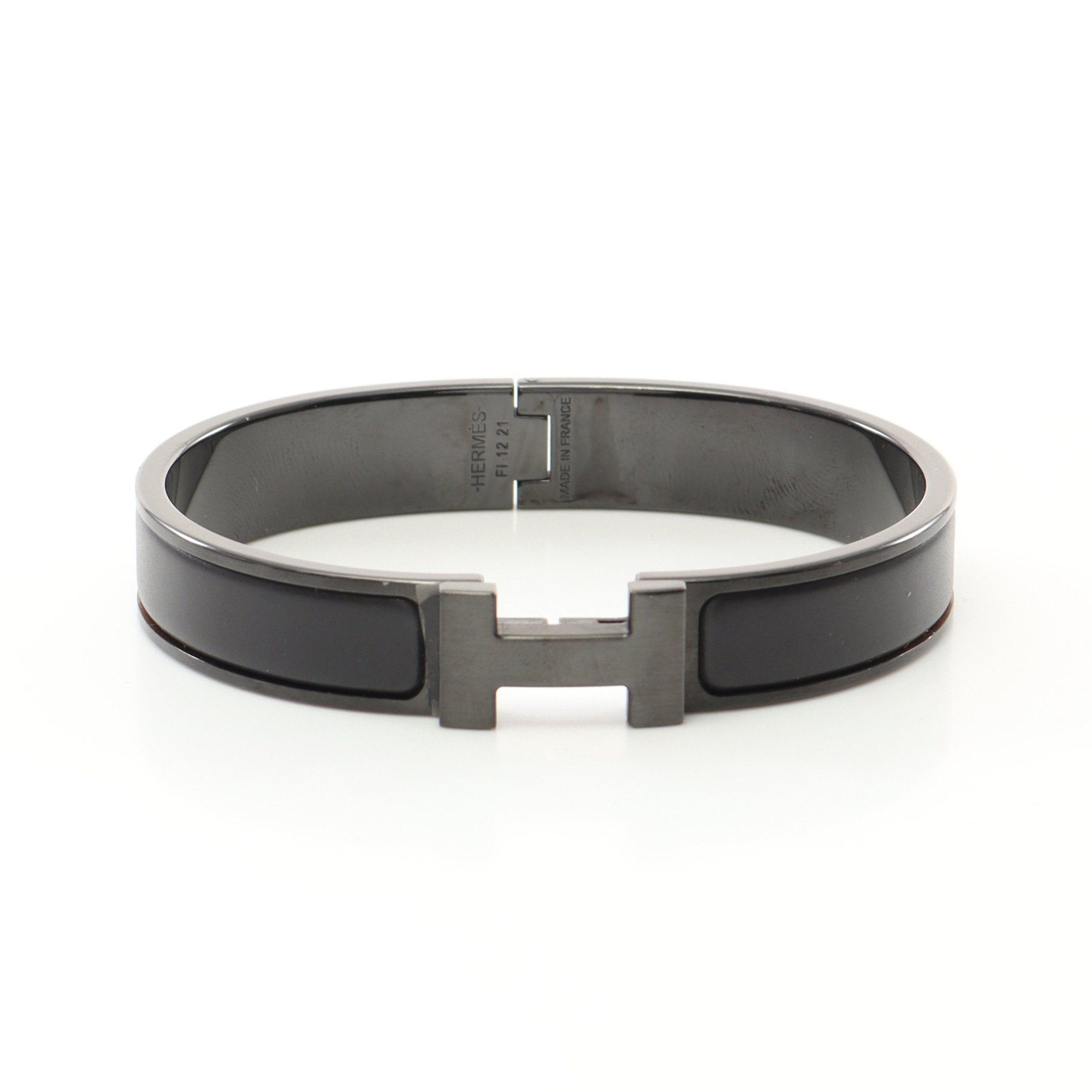 Hermes Hermes Click Crack Pm Saw Black Bangle Size ONE SIZE - 1 Thumbnail