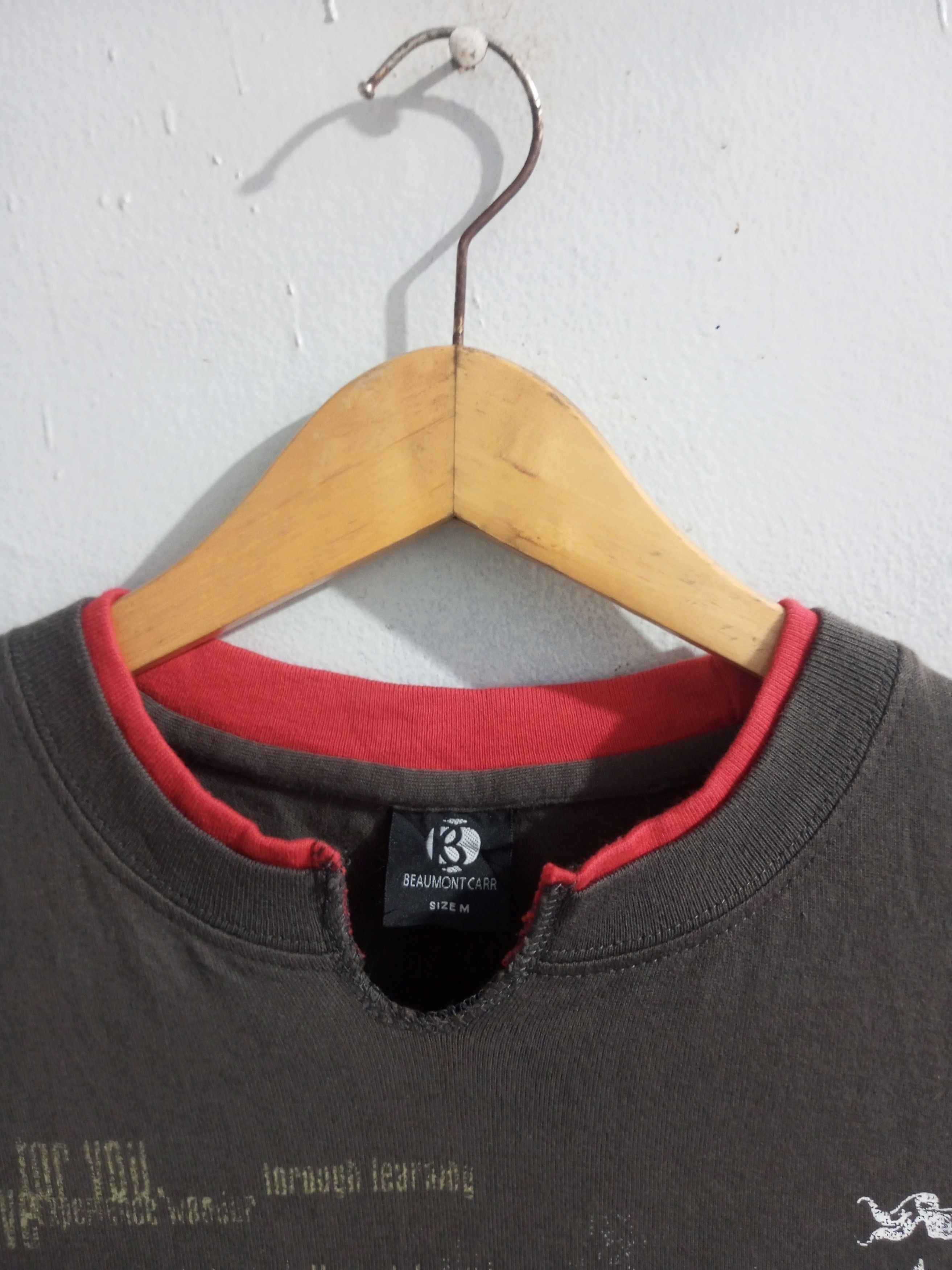 20471120 Vintage Beaumont carr poem double colar long sleeve tshirt Size US M / EU 48-50 / 2 - 6 Thumbnail