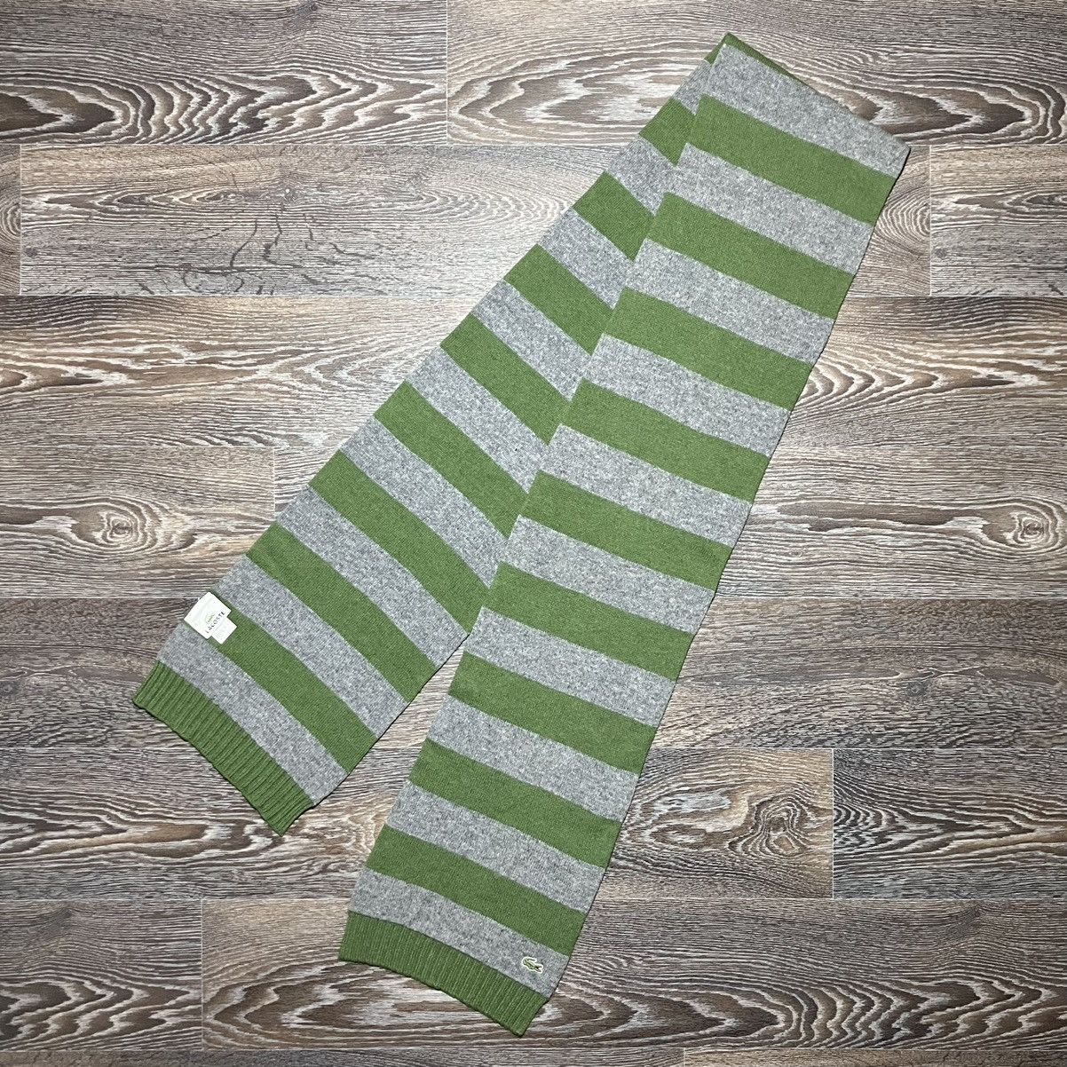 Lacoste Vintage LACOSTE Striped Wool Scarf Size ONE SIZE - 2 Thumbnail