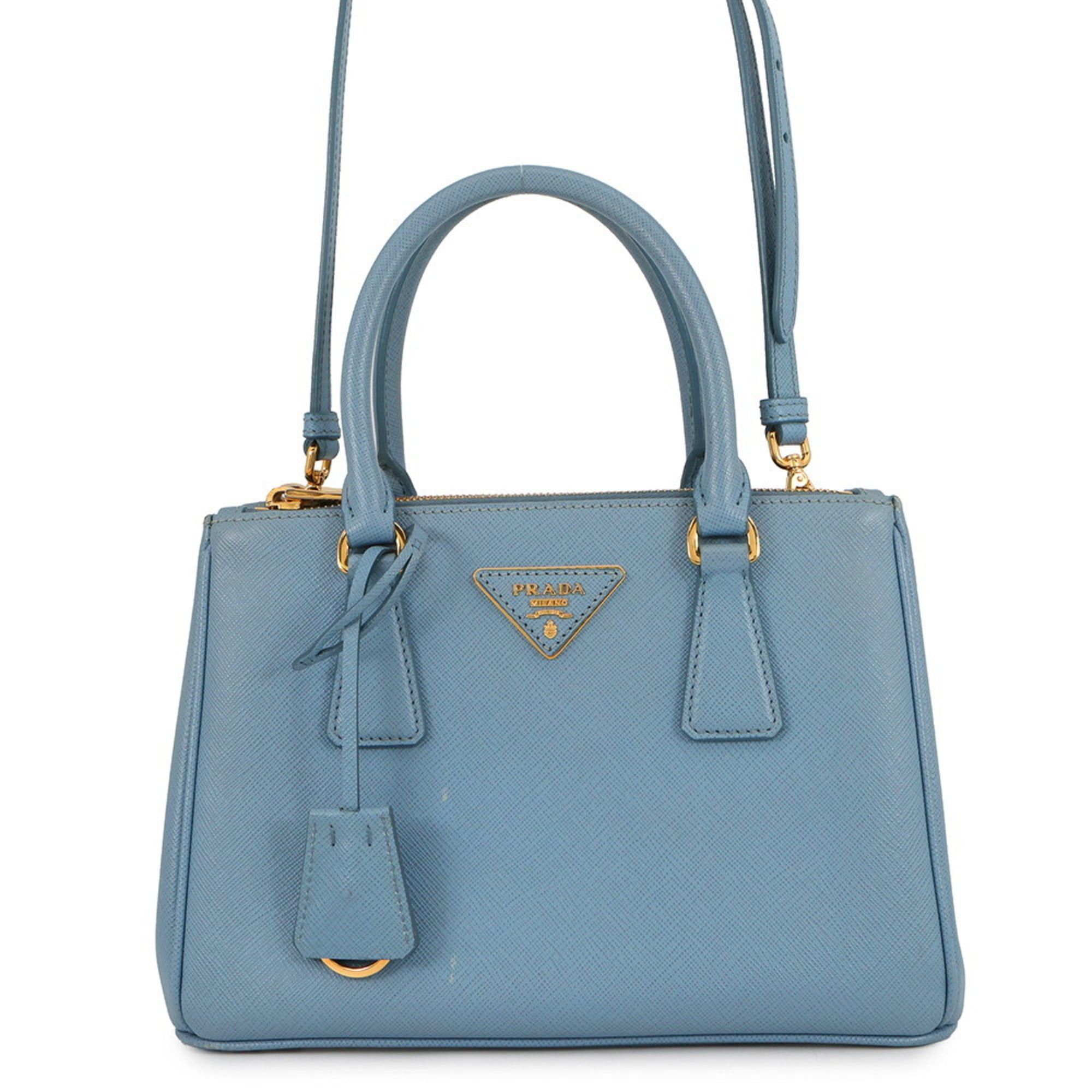 Prada Galleria Small Saffiano Leather Handbag 1Ba896 Prada 2-Way Shoulder Bag in Blue, Women's
