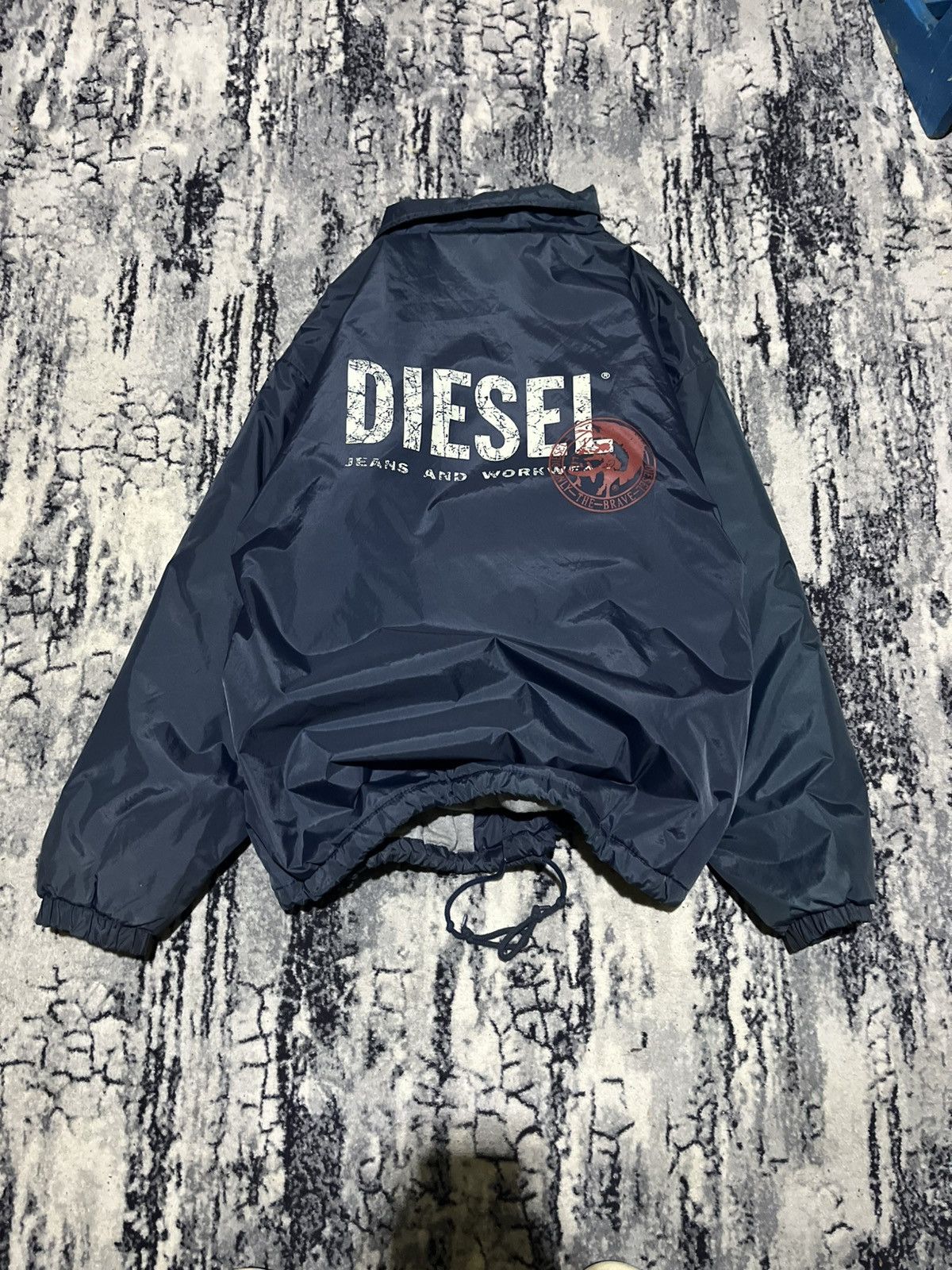 Diesel DIESEL Archive Big Logo Nylon Coach Jacket / Bomber Y2K Size US XL / EU 56 / 4 - 1 Thumbnail