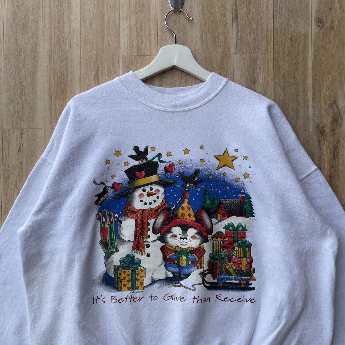 Vintage Vintage Snowman Graphic Christmas Days Pullover Sweatshirt Size US XL / EU 56 / 4 - 3 Thumbnail