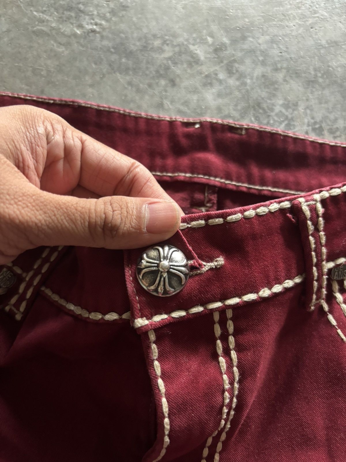 Japanese Brand PHANTOM DENIM chrome hearts inspired style cross punk goth Size US 34 / EU 50 - 4 Thumbnail