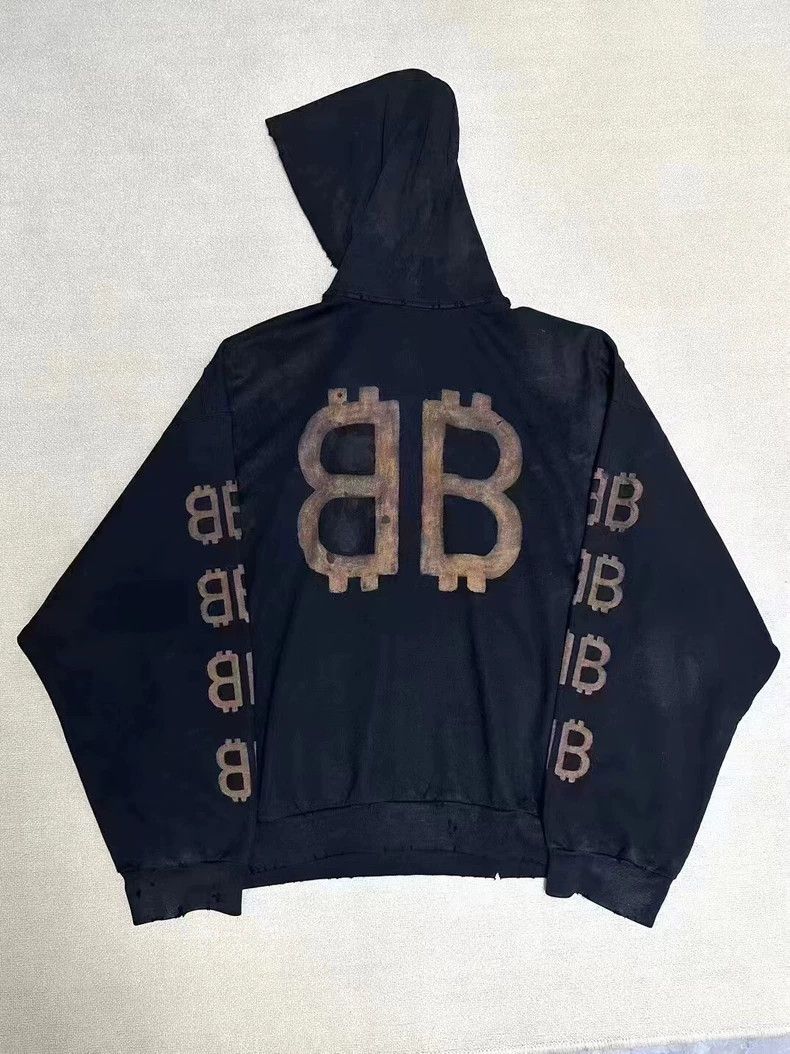 Balenciaga Balenciaga 23 FW Mud Dye Bitcoin Sabotage Hoodie 2503-Nexta Size US XS / EU 42 / 0 - 2 Thumbnail