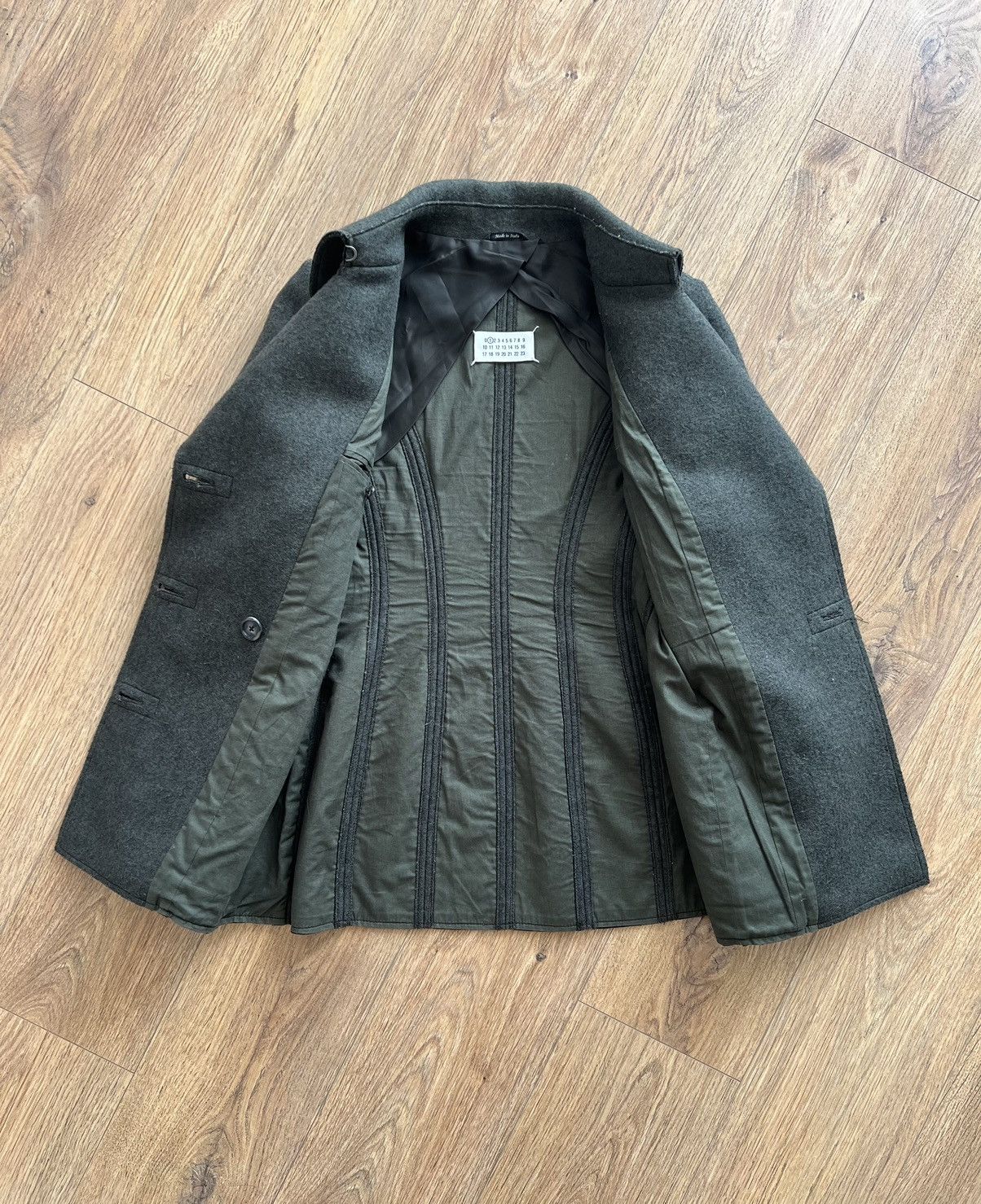 Maison Margiela Maison Margiela ss13 wool peacoat double breasted dark khaki Size M / US 6-8 / IT 42-44 - 3 Thumbnail
