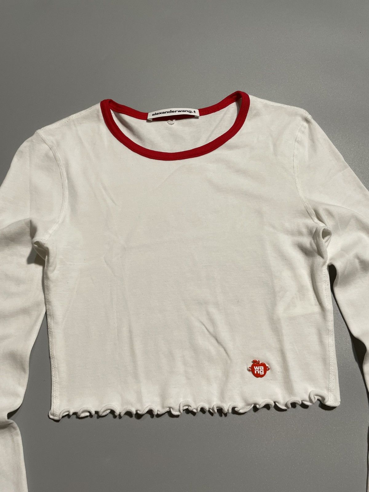 Alexander Wang Alexander Wang Lettuce Hem Crewneck in Micro Rib Jersey Size XS / US 0-2 / IT 36-38 - 4 Thumbnail