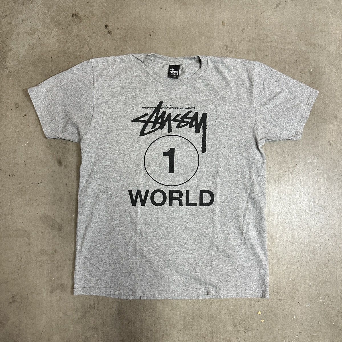 Stussy Stussy 1 World 1 Love Vintage T-Shirt Size Large Gray Size US L / EU 52-54 / 3 - 1 Thumbnail