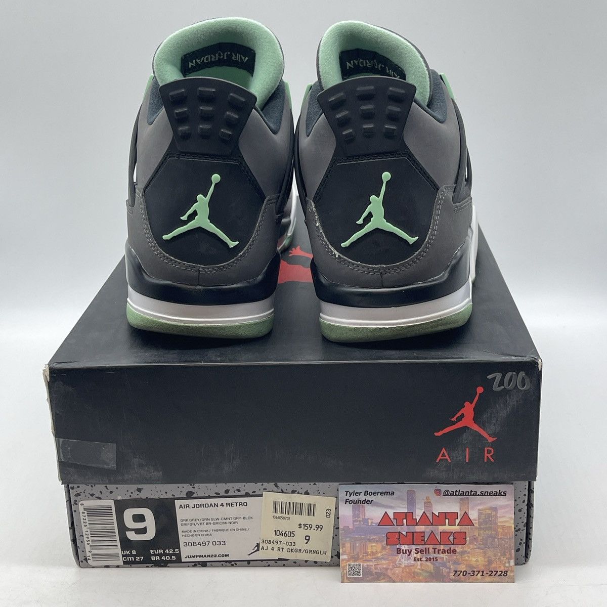 Jordan Brand Air Jordan 4 green glow Size US 9 / EU 42 - 3 Thumbnail