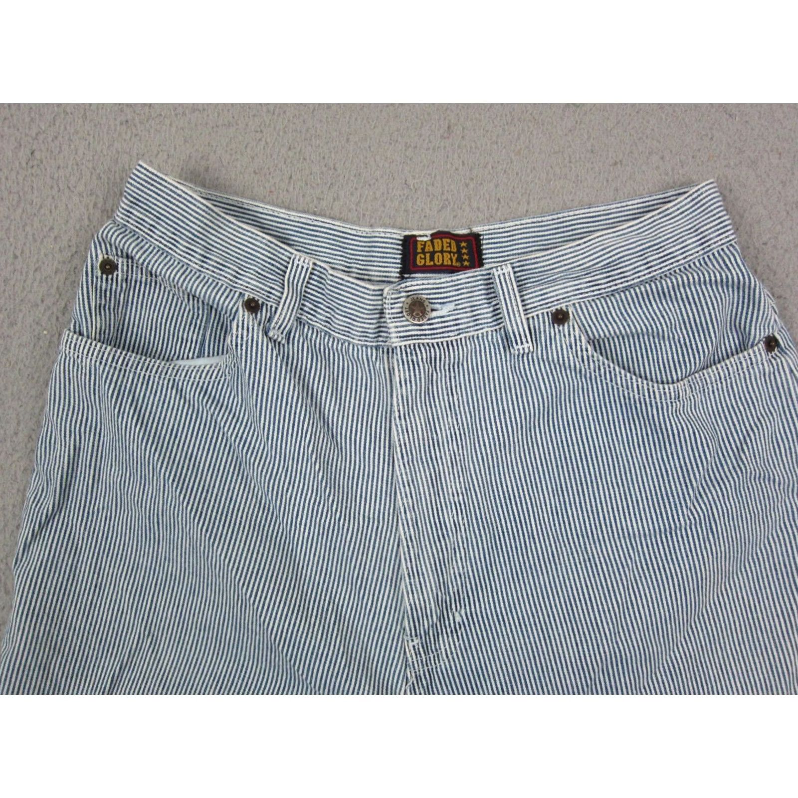 Faded Glory VINTAGE Faded Glory Shorts Teen 12 Blue Pinstriped Bermuda Made in USA 90s Size 34" / US 12 / IT 48 - 2 Thumbnail