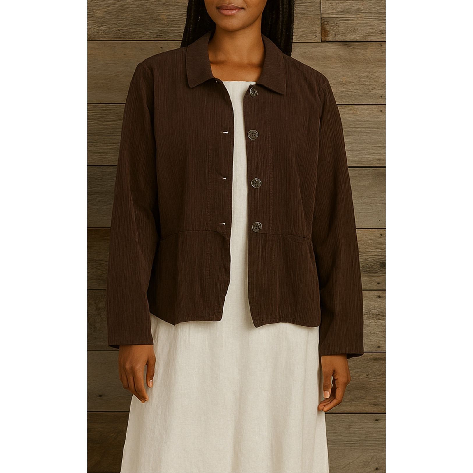 FLAX Flax Corduroy Button Up Blazer Jacket Womens Brown sz Small S Size S / US 4 / IT 40 - 1 Thumbnail