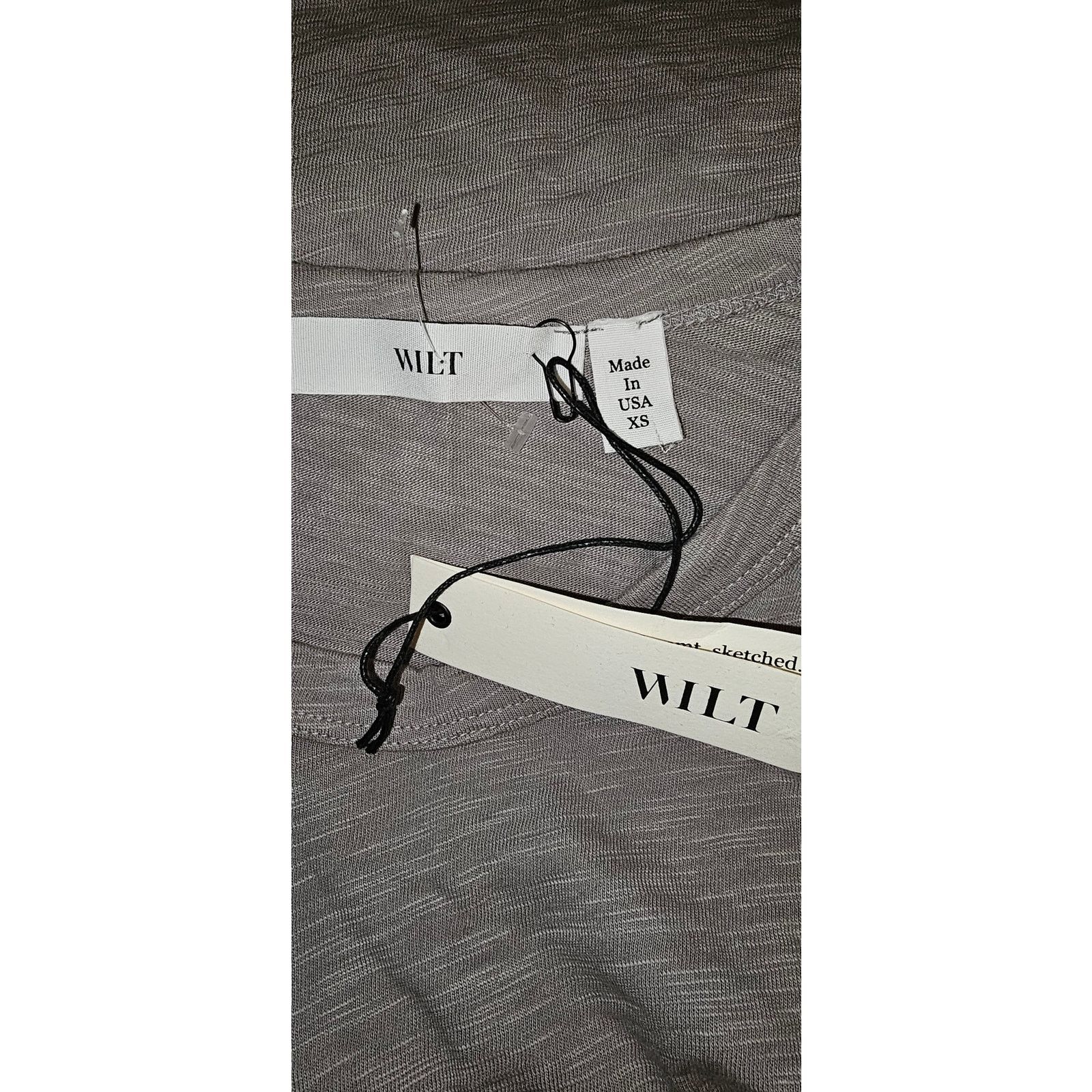 Anthropologie NWT Wilt Ruffle Shirttail Long Sleeve Tee $120 XS Gray Size XS / US 0-2 / IT 36-38 - 6 Thumbnail