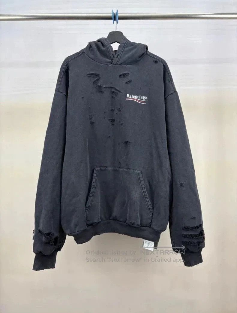 Balenciaga Balenciaga Distressed Coke Hoodie. Size US S / EU 44-46 / 1 - 1 Thumbnail