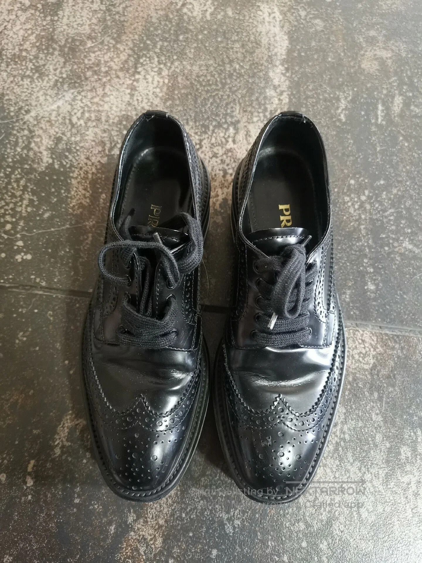 Prada PRADA Black Low-Top Leather Shoes. Size US 5 / EU 37 - 3 Thumbnail