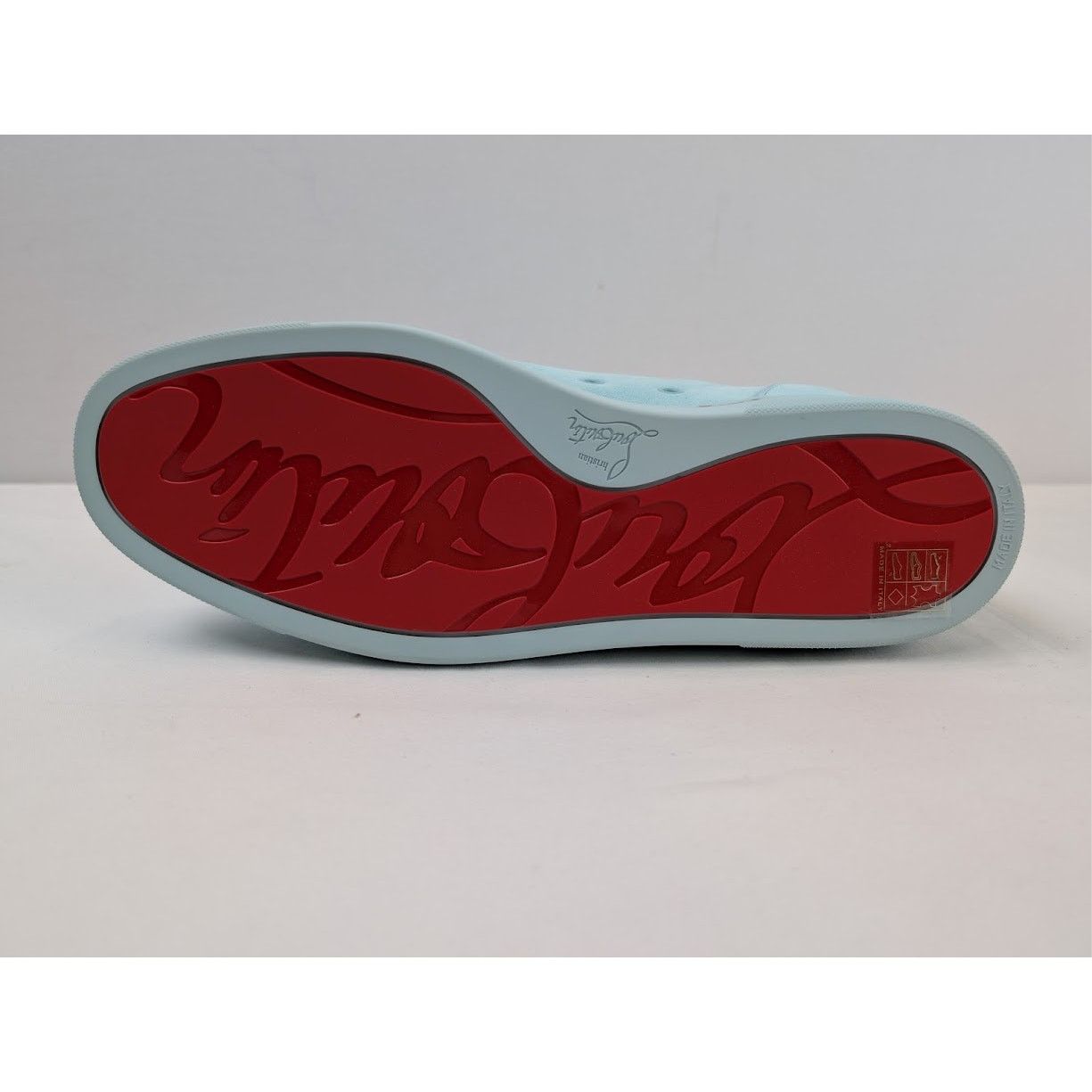 Christian Louboutin o1rshd1 Louis Junior Spikes Sneakers in Iceberg Size US 12.5 / EU 45-46 - 11 Thumbnail
