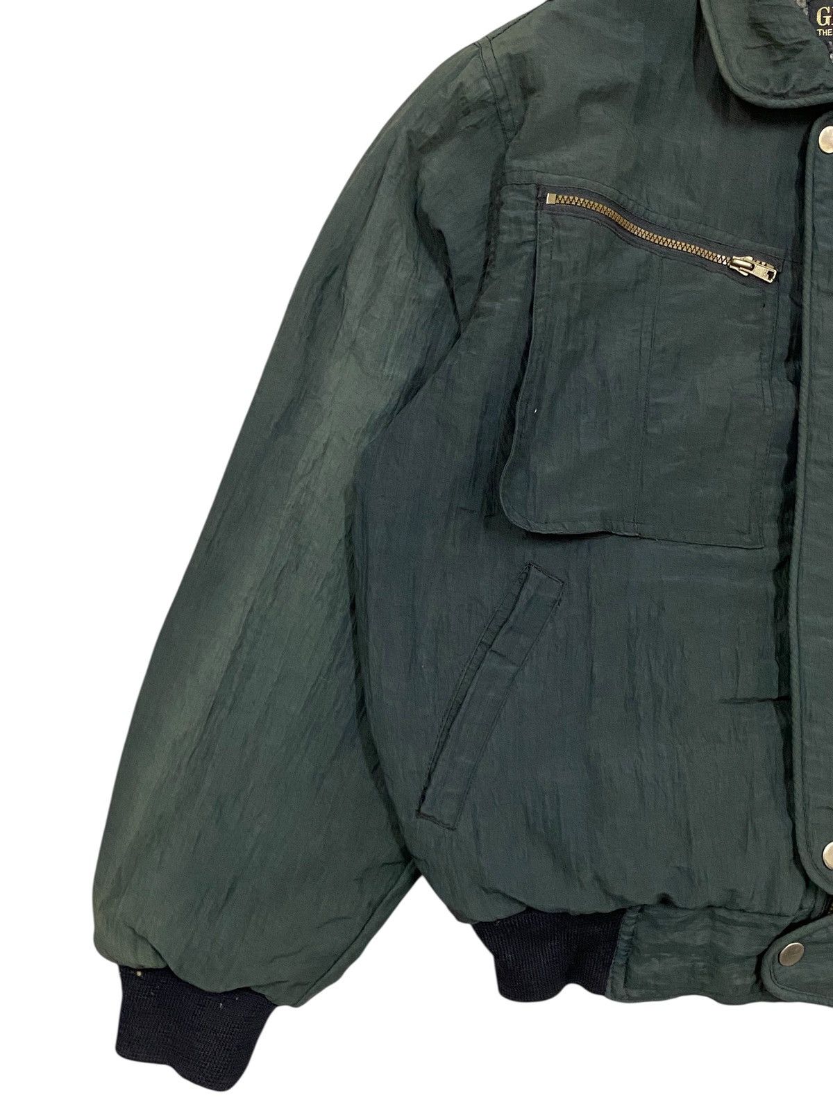 Vintage Vtg Green Crinkled Nylon Bomber Jacket Sherpa Lined Size US L / EU 52-54 / 3 - 6 Thumbnail