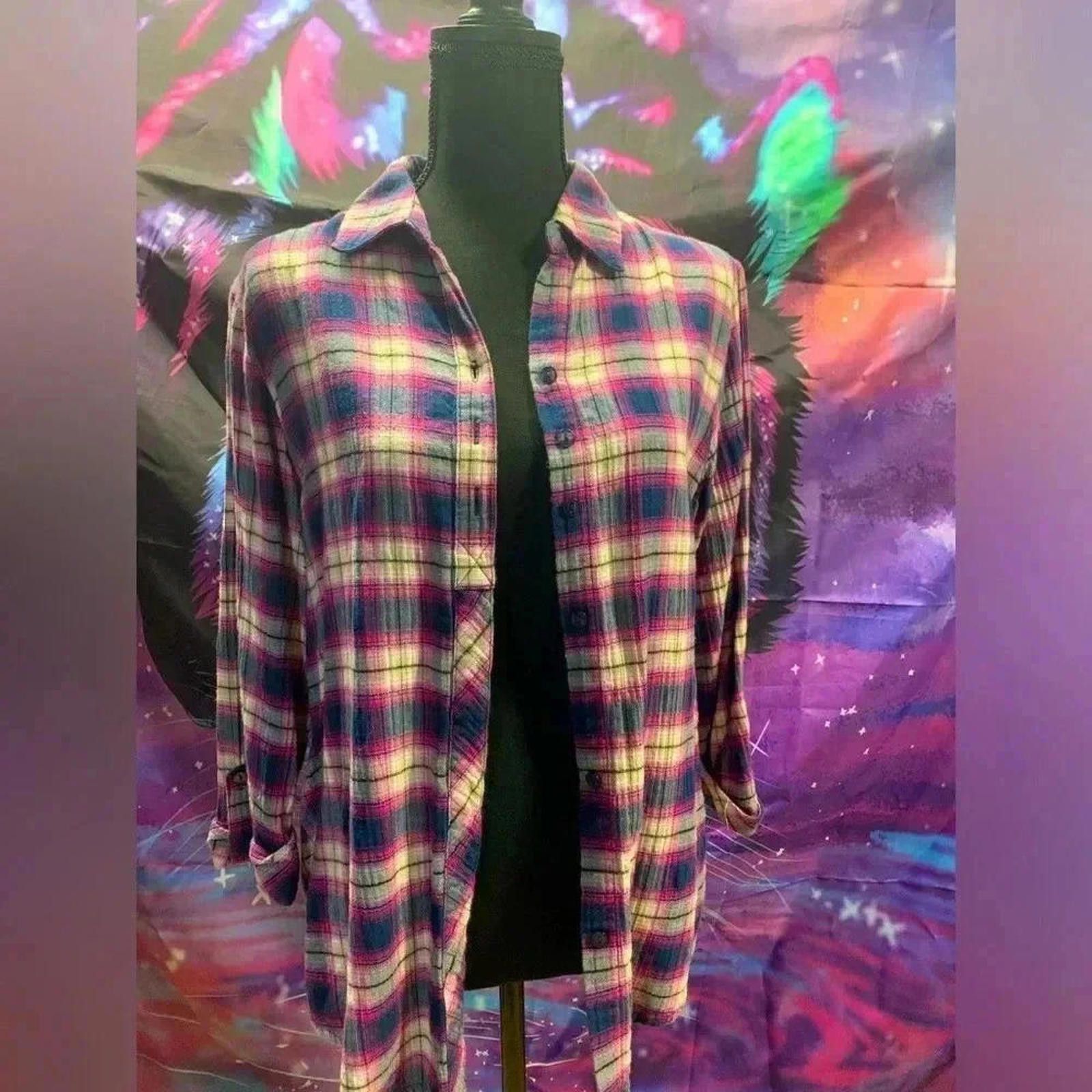 Designer MAPA Plaid Button-Up Shirt - Cozy Flannel Top Size L / US 10 / IT 46 - 1 Thumbnail