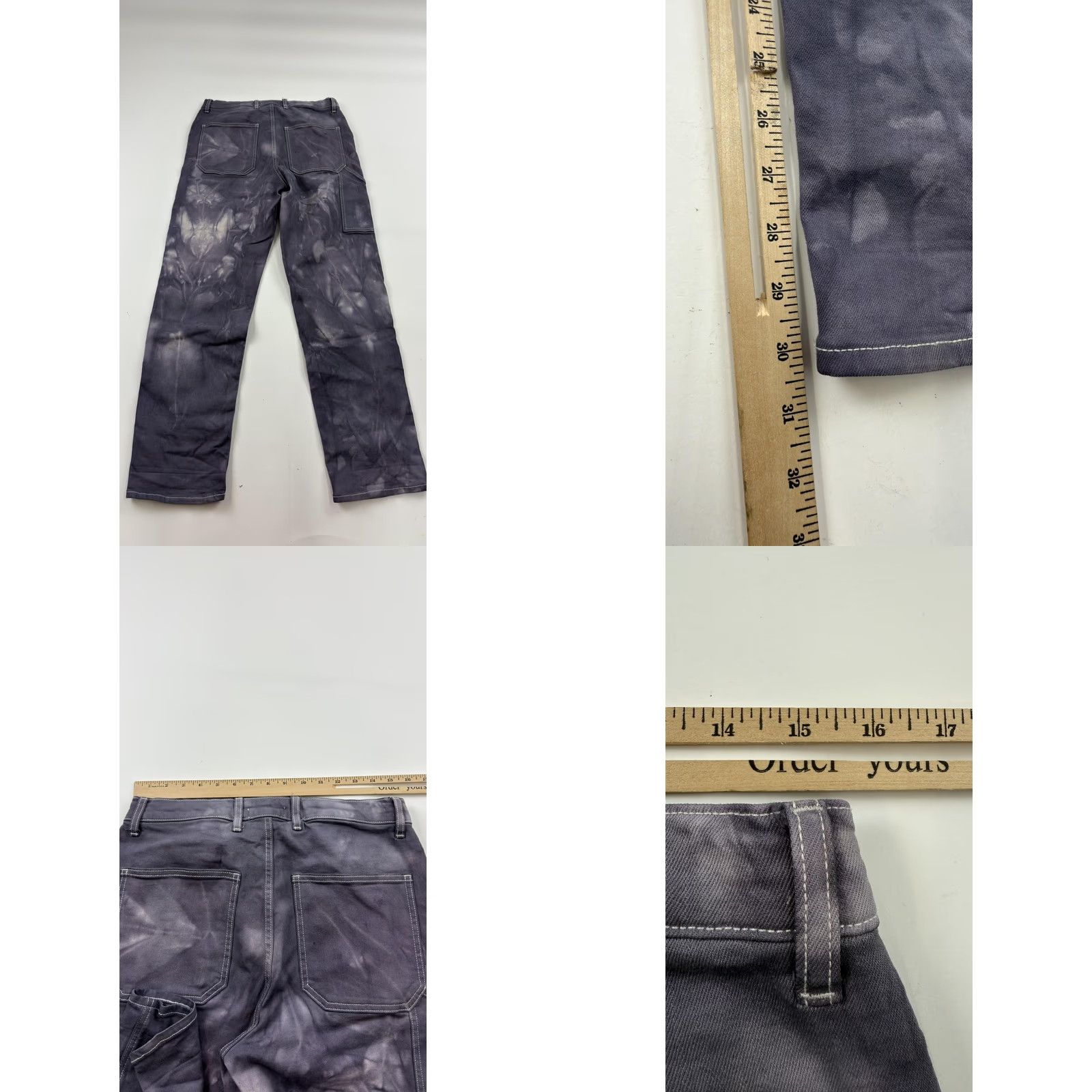 Uniqlo Uniqlo Pants Mens Medium Gray Tie Dye Straight Leg Cotton Casual Workwear Regular Size US 31 - 8 Thumbnail
