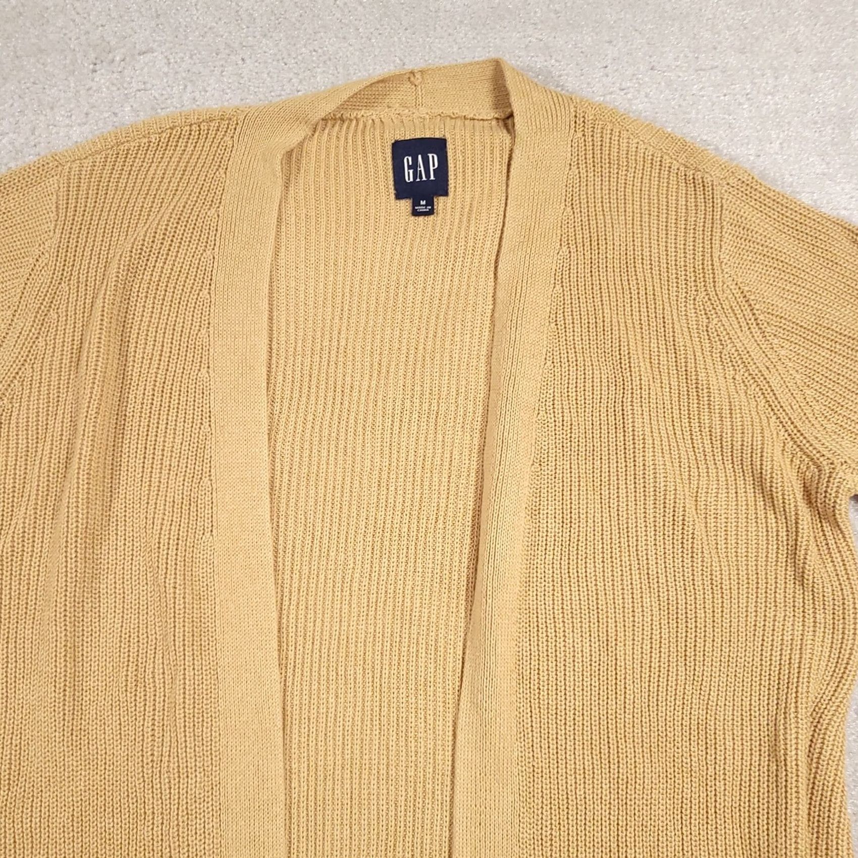 Gap GAP Cardigan Sweater Womens Medium Safari Tan Open Front Long Pocket Knit NWT Size M / US 6-8 / IT 42-44 - 3 Thumbnail