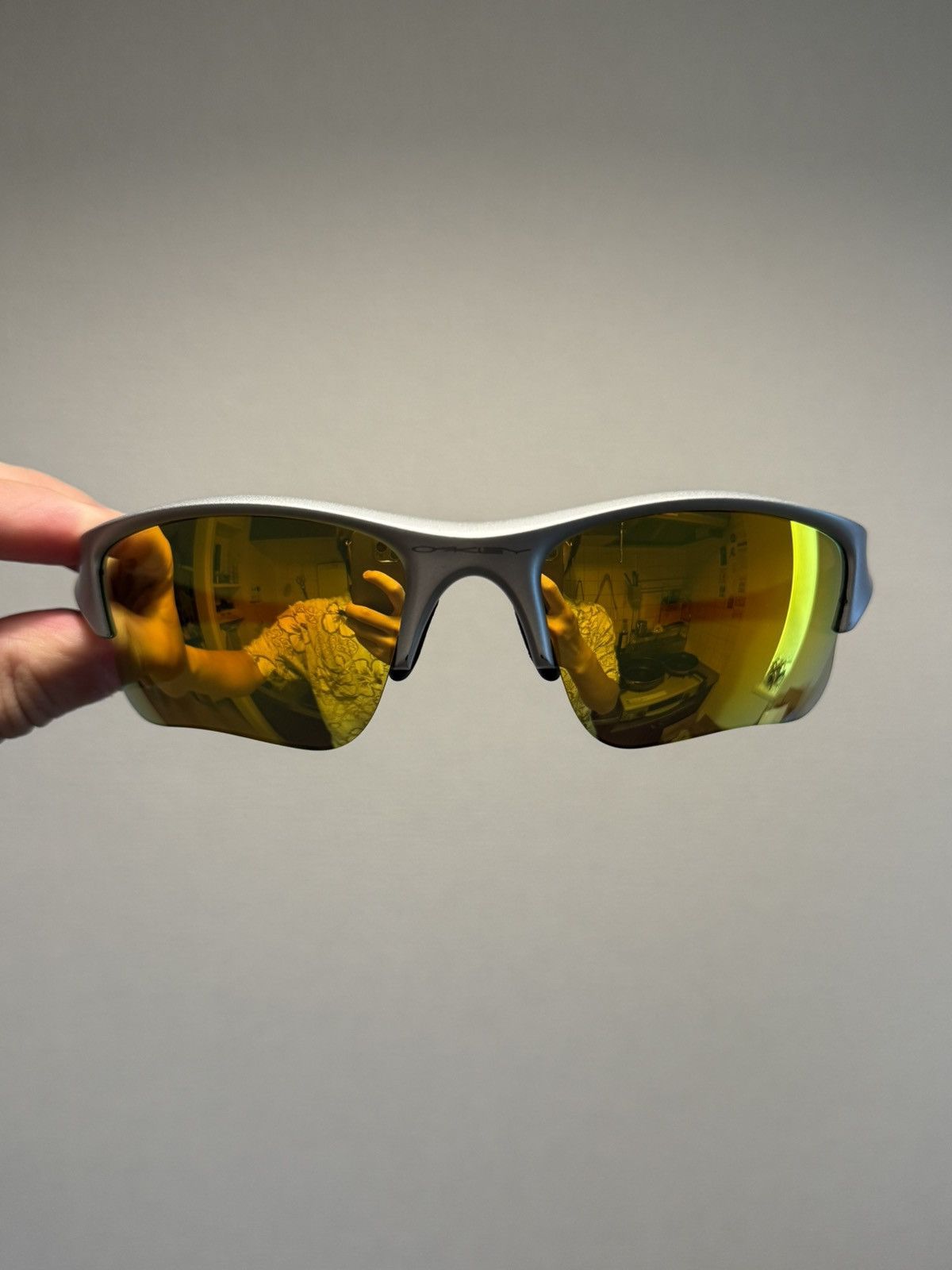 Oakley OAKLEY Half Jacket Silver/Orange SUNGLASSES Size ONE SIZE - 4 Thumbnail