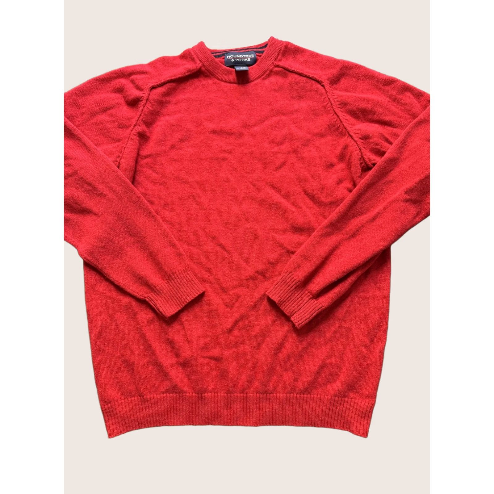 Roundtree & Yorke Roundtree & Yorke Red Wool Raglan Crewneck Sweater Mens Large Size US L / EU 52-54 / 3 - 1 Thumbnail