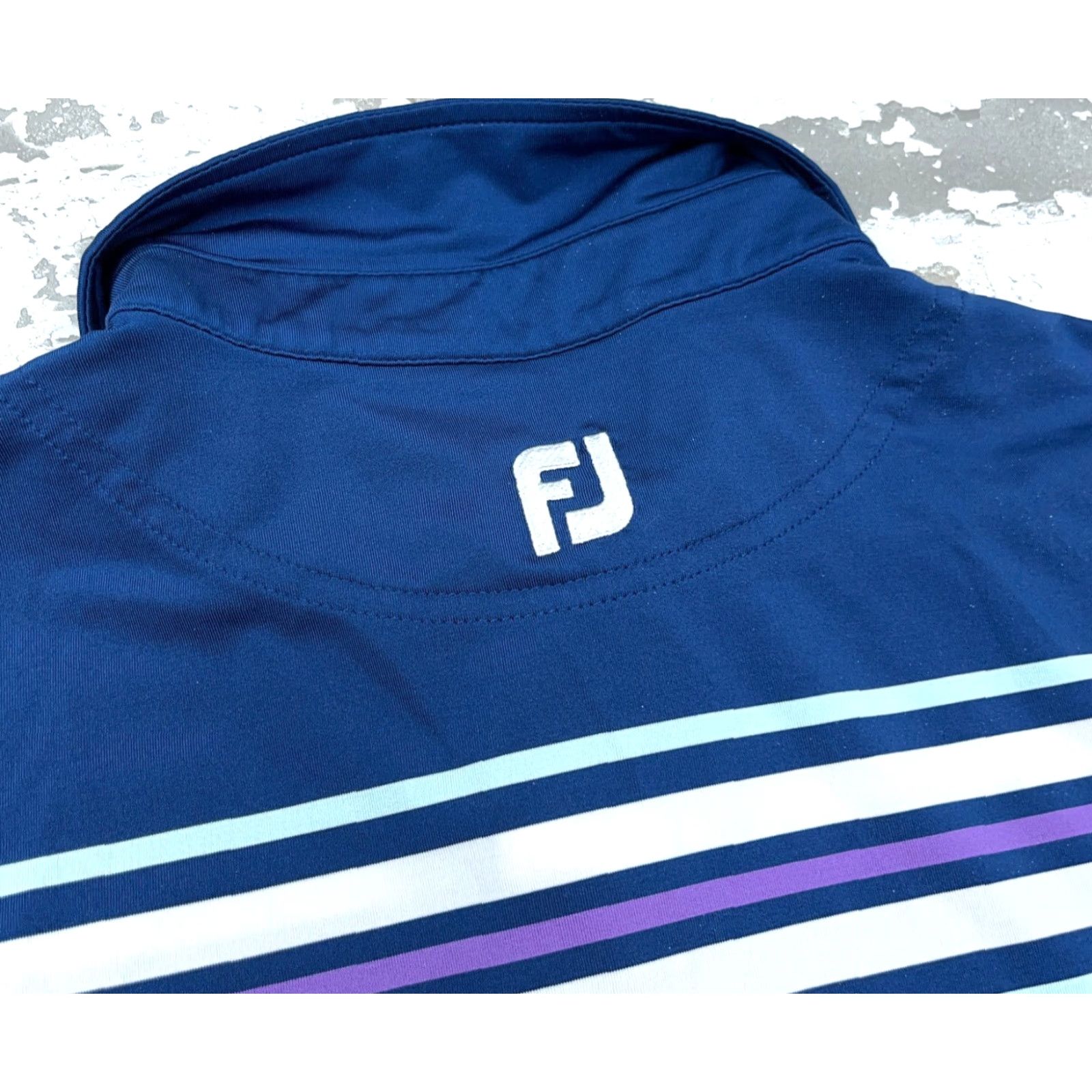 Footjoy FootJoy Polo Shirt Men L Blue White Performance Golf Logo Country Club Navy FJ Size US L / EU 52-54 / 3 - 7 Thumbnail