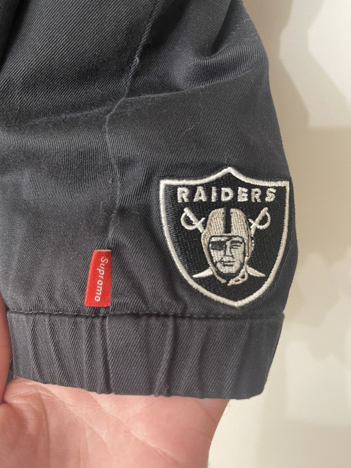 47 Brand × NFL × Supreme SUPREME X RAIDERS X 47BRAND ALL OVER PRINT WORK JACKET LARGE Size US L / EU 52-54 / 3 - 5 Thumbnail