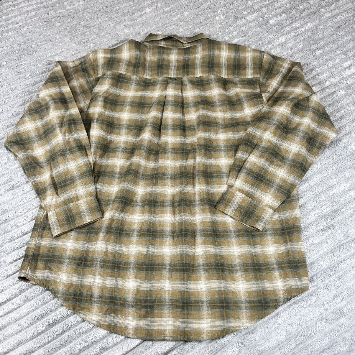Wolverine Wolverine Olive Green Brown Cream Plaid Cotton Button XL Size US XL / EU 56 / 4 - 9 Thumbnail