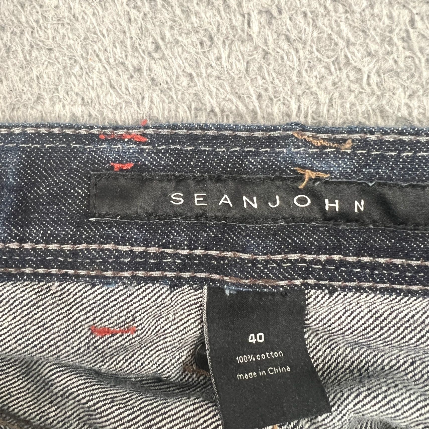 Sean John VINTAGE Sean John Mens Jeans 40x32 Dark Blue Denim Straight Fit Pockets Casual Button Fly Size US 40 / EU 56 - 5 Thumbnail