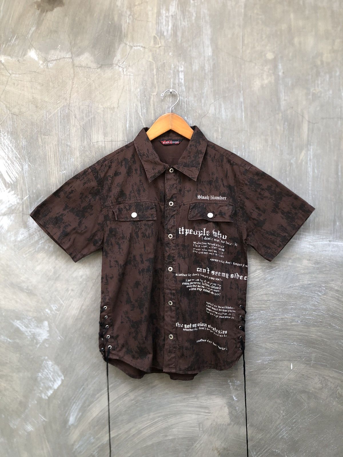 If Six Was Nine × Japanese Brand × Le Grande Bleu (L.G.B.) Y2K Slash Number Poem Button Up Shirt Size US L / EU 52-54 / 3 - 1 Thumbnail