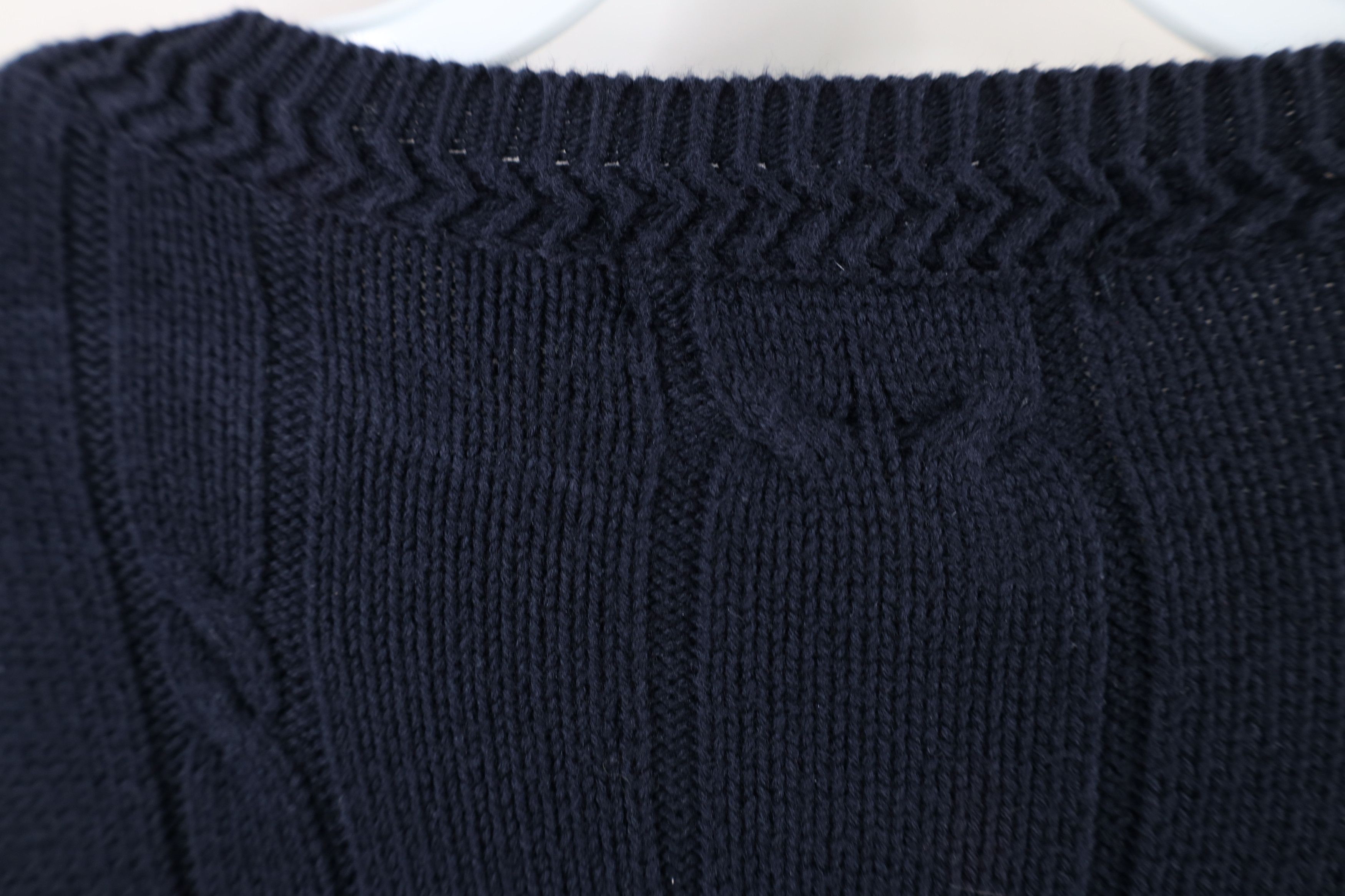 Nautica × Vintage Vintage 90s Nautica Cable Knit Crewneck Sweater Navy Blue Size US XL / EU 56 / 4 - 9 Thumbnail
