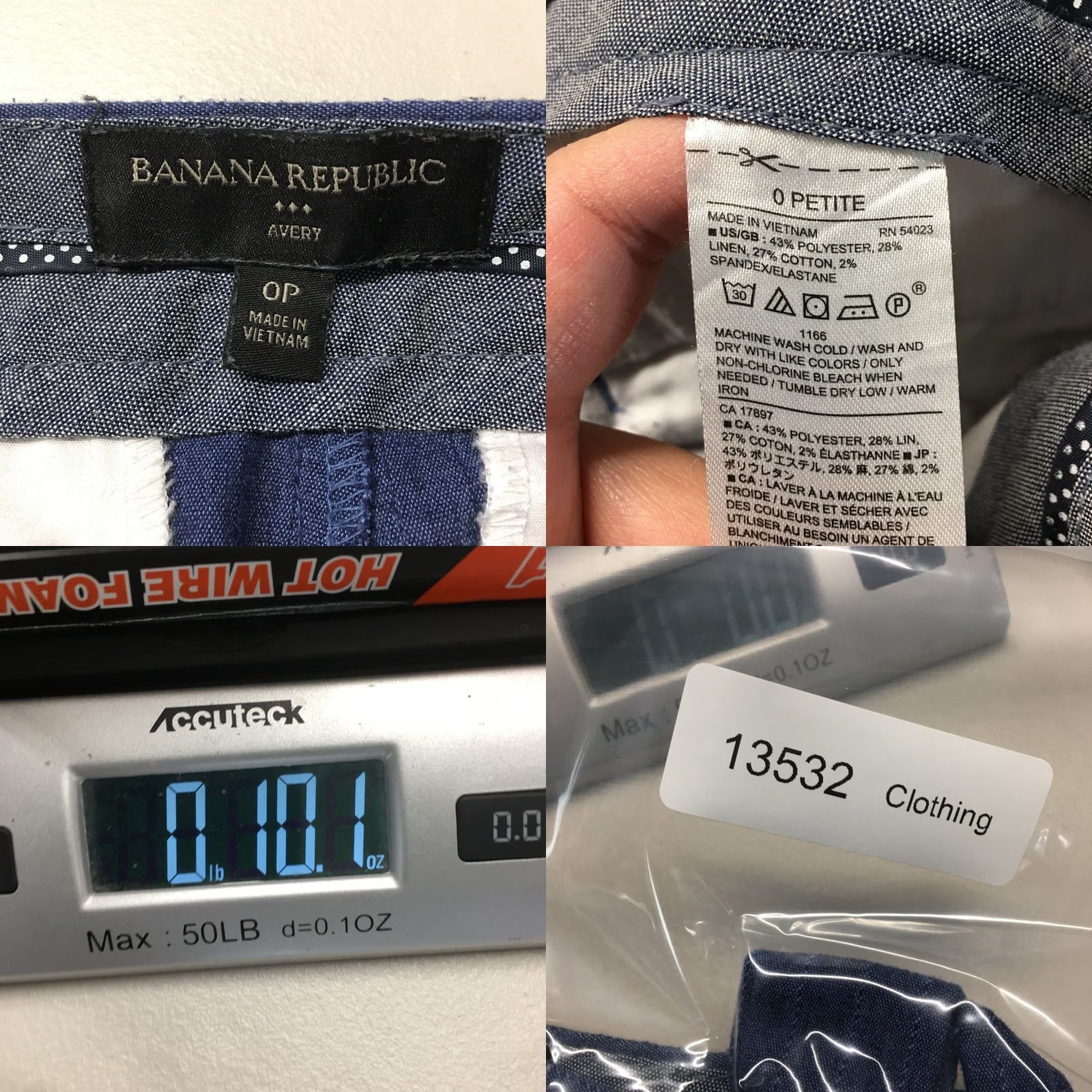 Banana Republic Banana Republic Avery Paperbag Trouser Pants Womens 0P Blue Mid Rise Zip Fly Pants Boys? Size 25" / US 0 / IT 36 - 9 Thumbnail