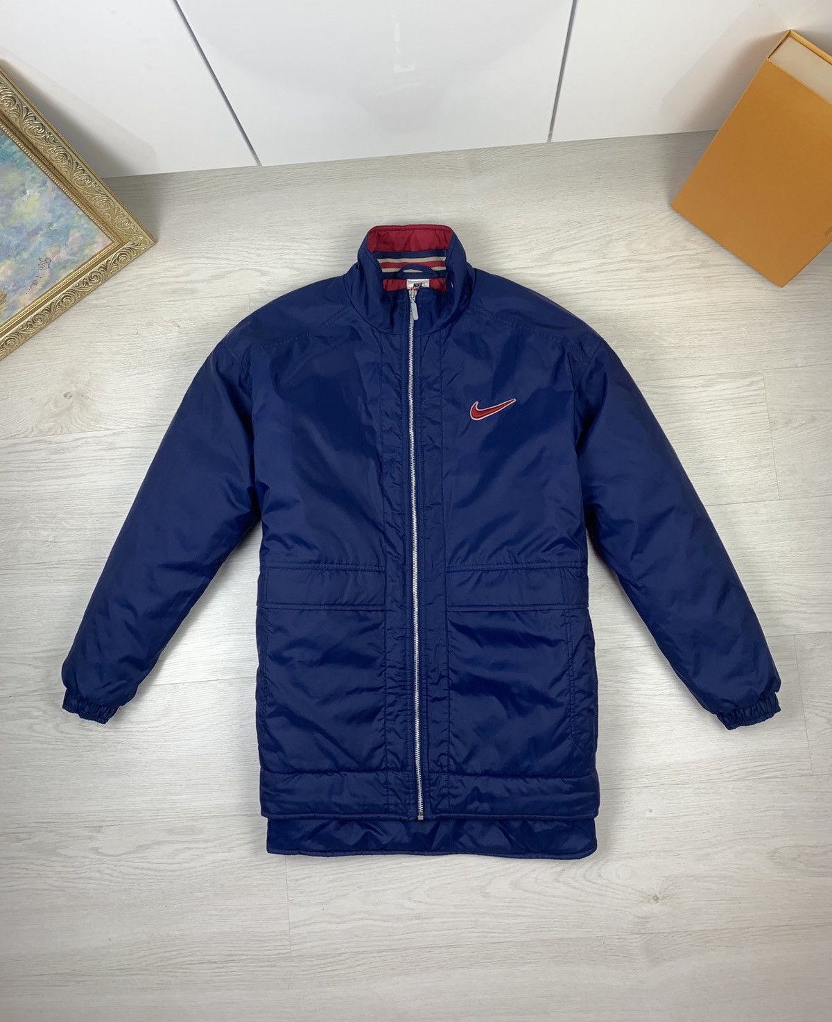 Vintage Vintage 90s Nike Embroidered Big Logo Swoosh Jacket Size US M / EU 48-50 / 2 - 1 Thumbnail