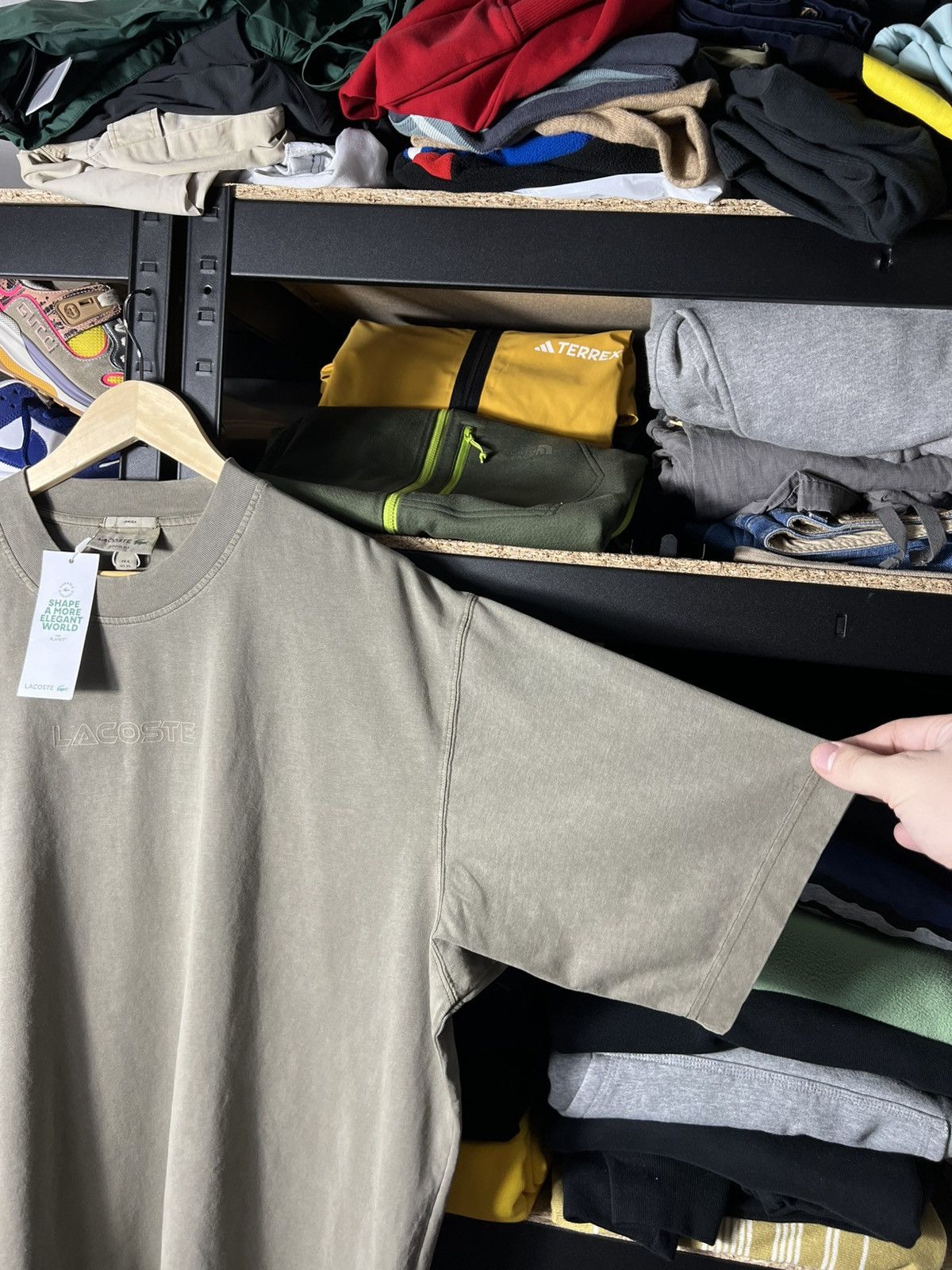 Lacoste Lacoste Loose Fit Embroidered Logo T‑Shirt Khaki Green Y2K Size US XL / EU 56 / 4 - 11 Thumbnail