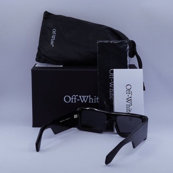 Off-White Off-White OERI140 TROY 1007 Sunglasses Black Rectangle Frame Size ONE SIZE - 9 Thumbnail