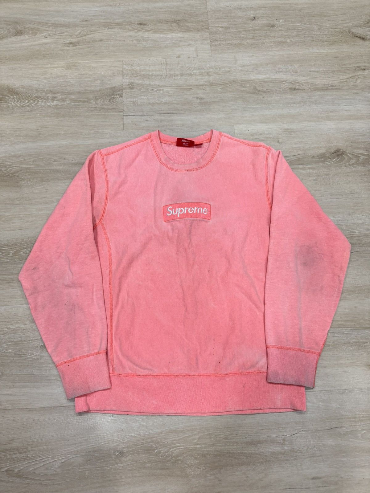 Supreme Pink Box Logo Crewneck | Grailed