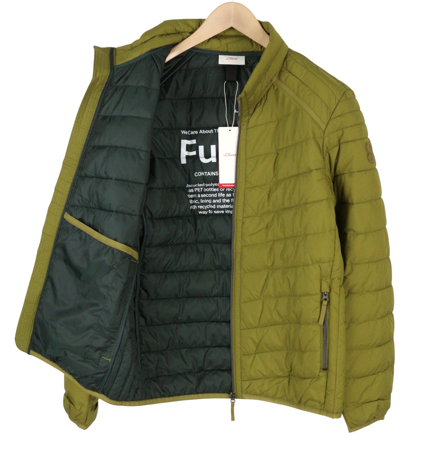 s.Oliver L Green High Neck Padded Quilted Full Zip 88004 Size US L / EU 52-54 / 3 - 4 Thumbnail