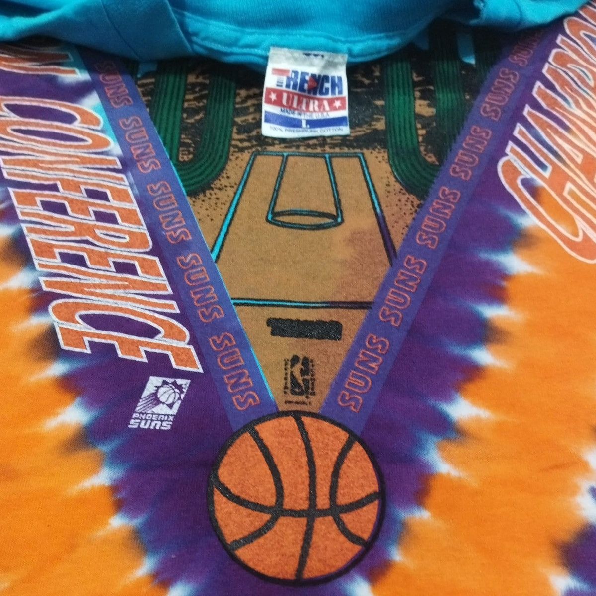 Vintage Vintage 1990s NBA Phoenix Suns Tie Dye Tee Size US L / EU 52-54 / 3 - 3 Thumbnail